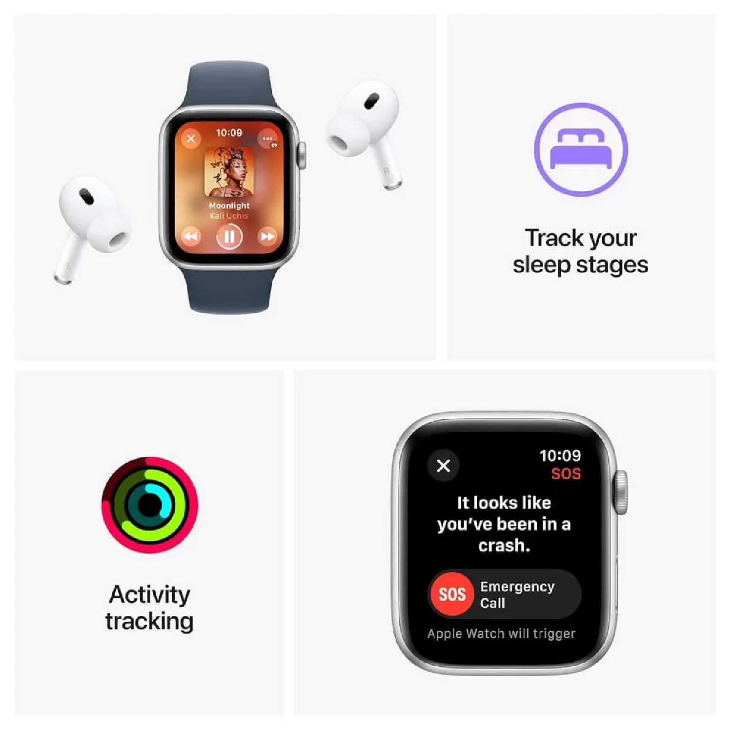 Watch Apple 40mm SE 2nd Gen GPS Sport Band 130 a 180 mm - Negro - 2