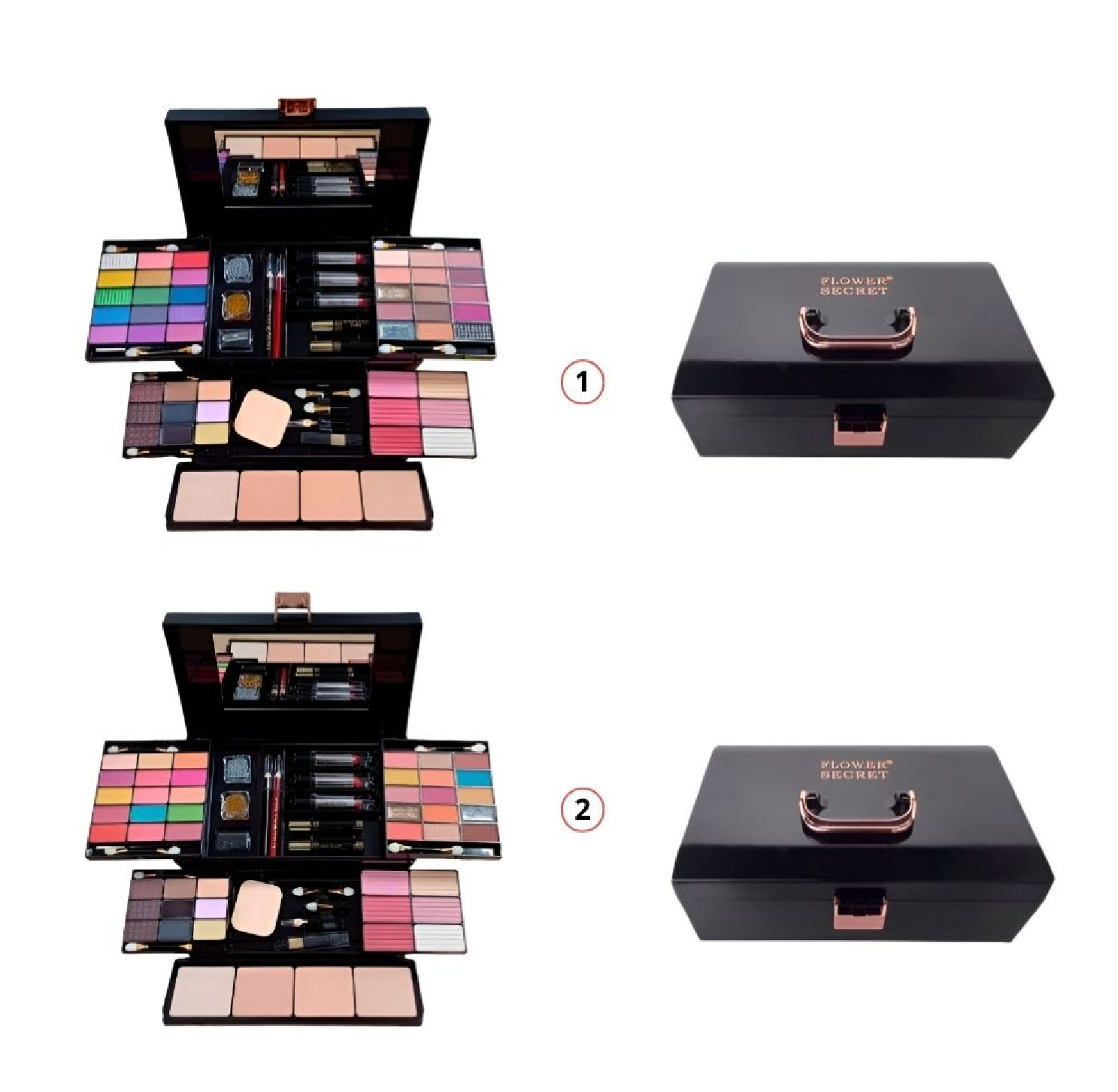 SET DE MAQUILLAJE PROFESIONAL COMPLETO TIPO MALETÍN COFRE FLOWER SECRET - 1
