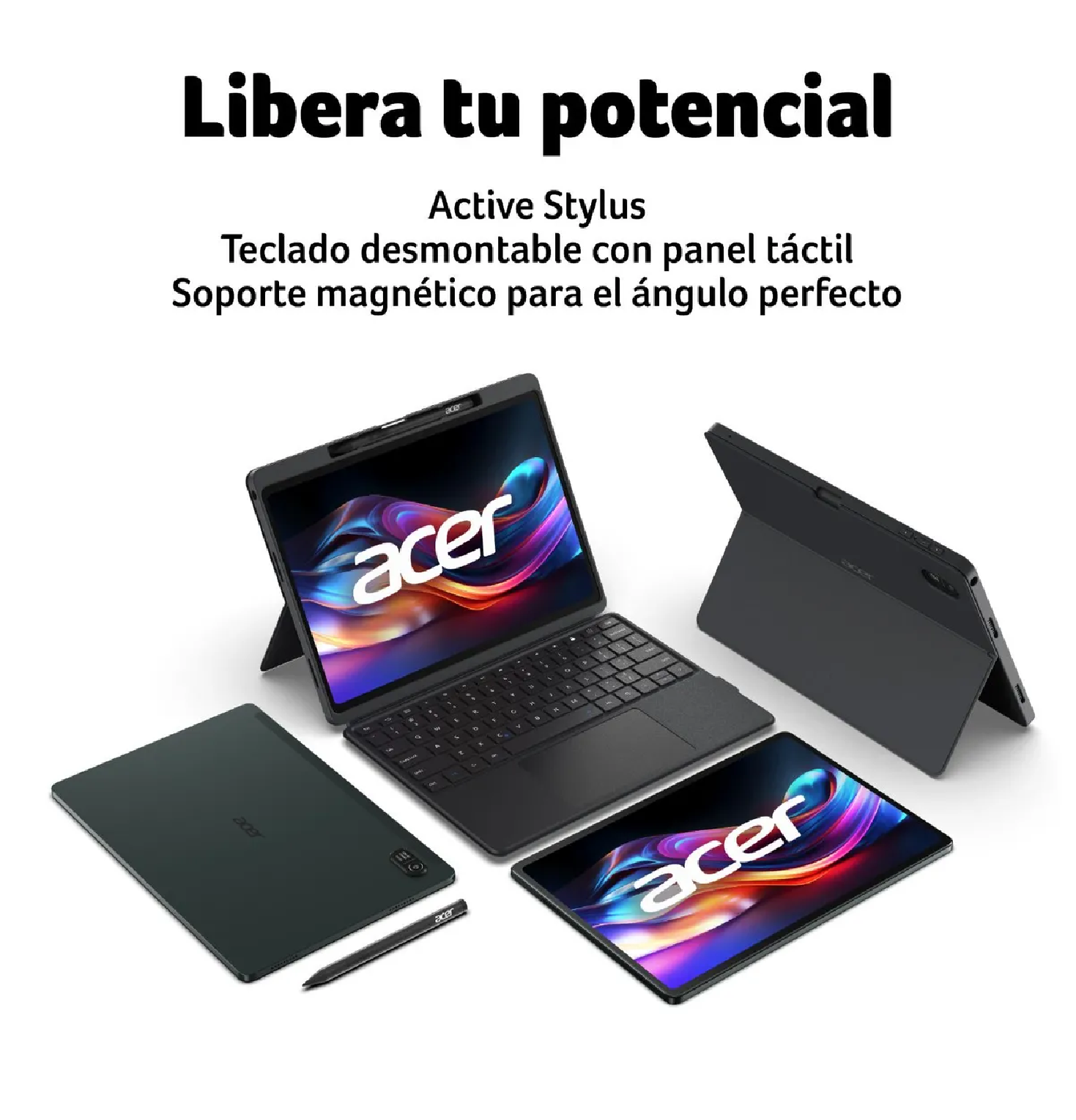 TABLET ACER ICÓNICA X12 OLED 12.6” 8GB RAM 256GB + TECLADO, LÁPIZ Y CASE – OLIVINE BLACK - 4