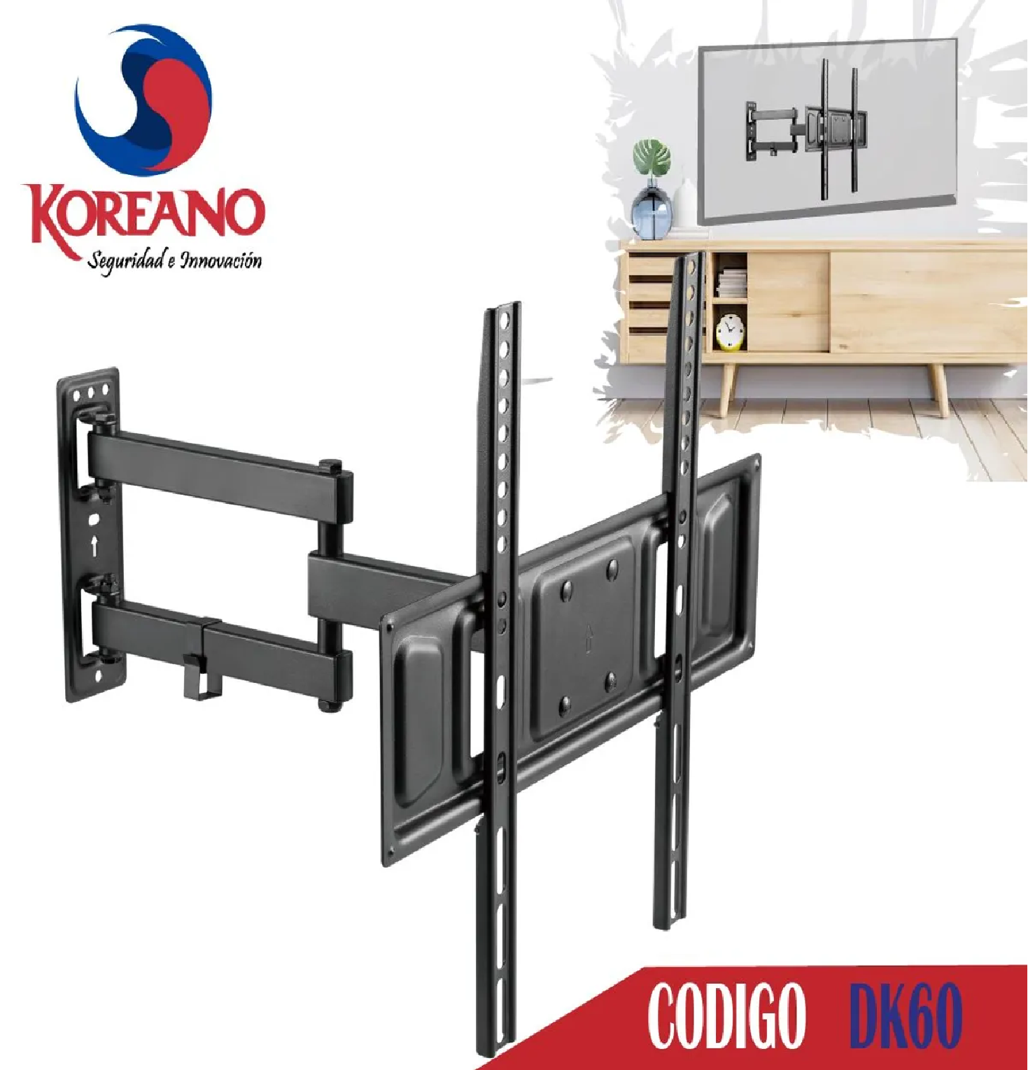 RACK MÓVIL KOREANO PARA TV DE (32” A 60”) PULGADAS – DK60 - 1