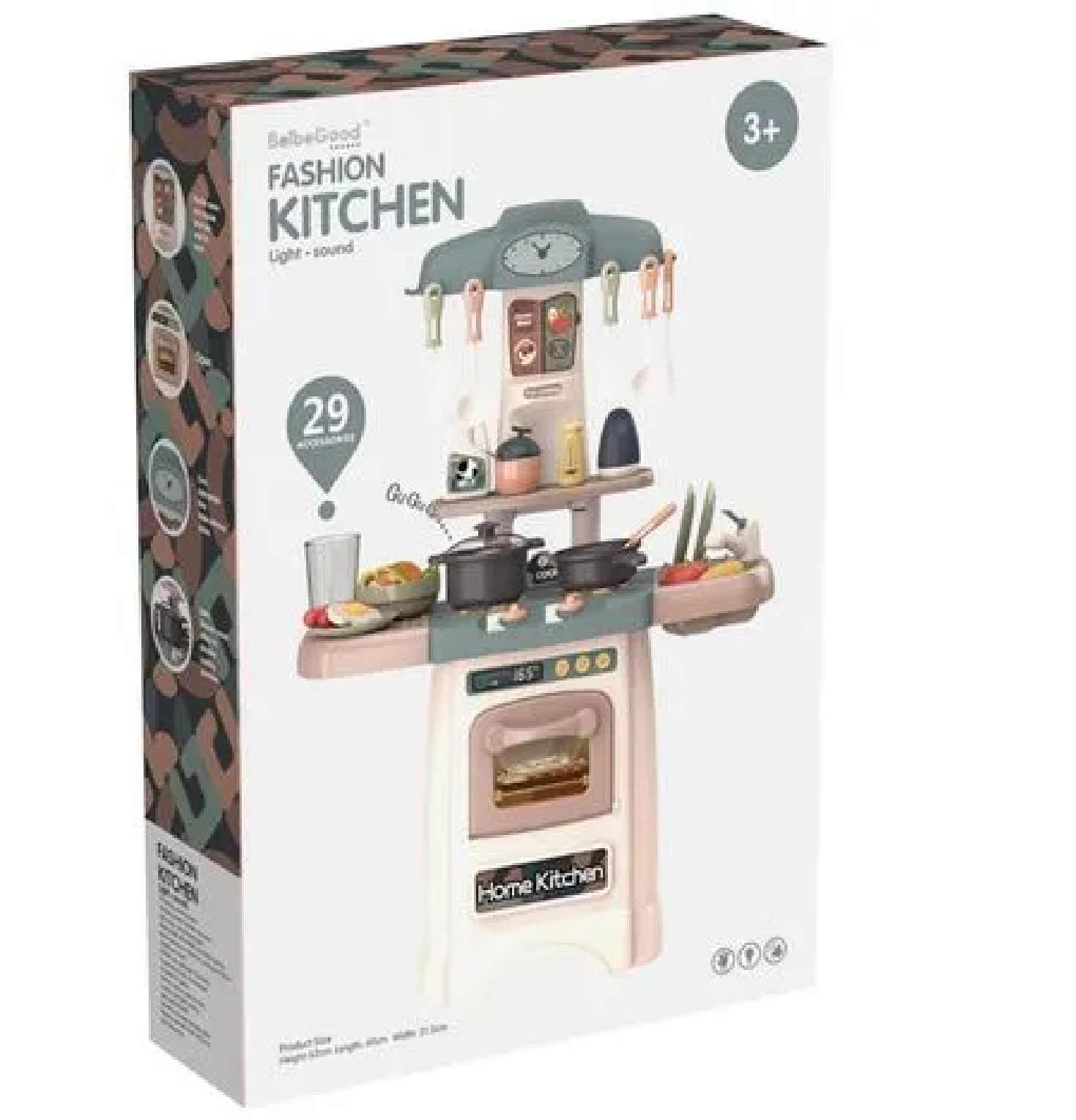JUGUETE COCINA PARA NIÑAS 29 PIEZAS - ROSADO - 3