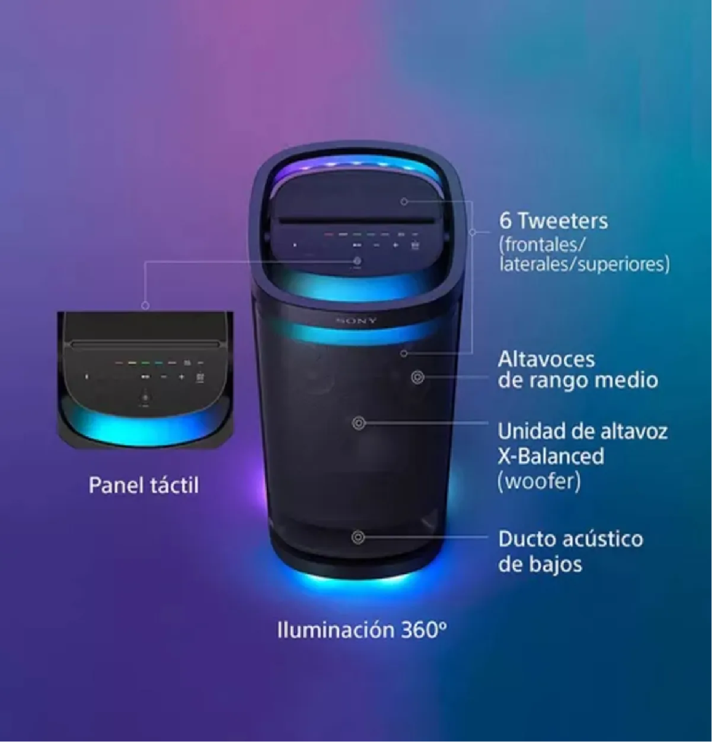 PARLANTES INALÁMBRICOS SONY DE ALTA POTENCIA SRS-XV900 - NEGRO - 3