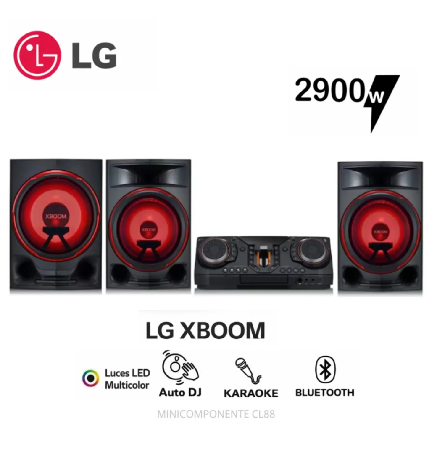 MINICOMPONENTE LG XBOOM CL88 2900W BLUETOOTH KARAOKE PARTY LINK - 1
