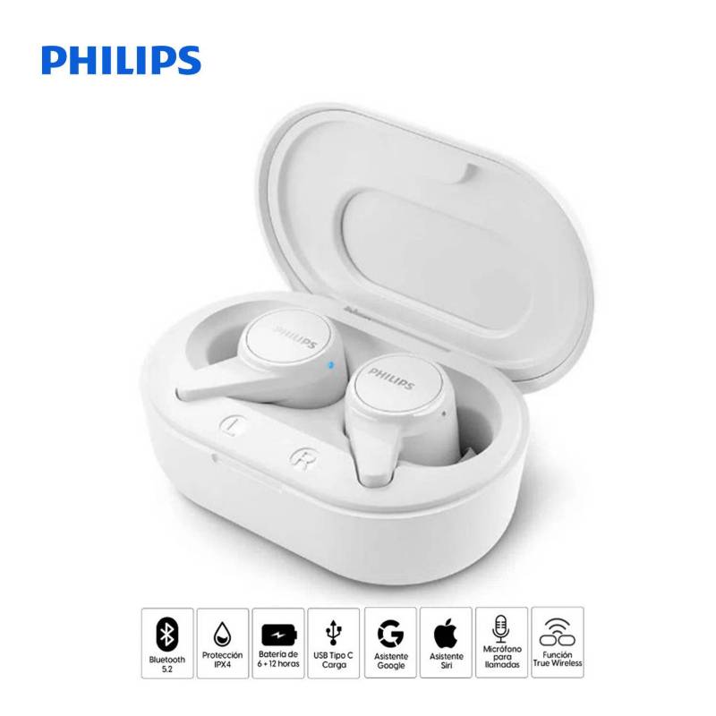 AUDÍFONOS BLUETOOTH TRUE WIRELESS PHILIPS TAT1207 - BLANCO - 1