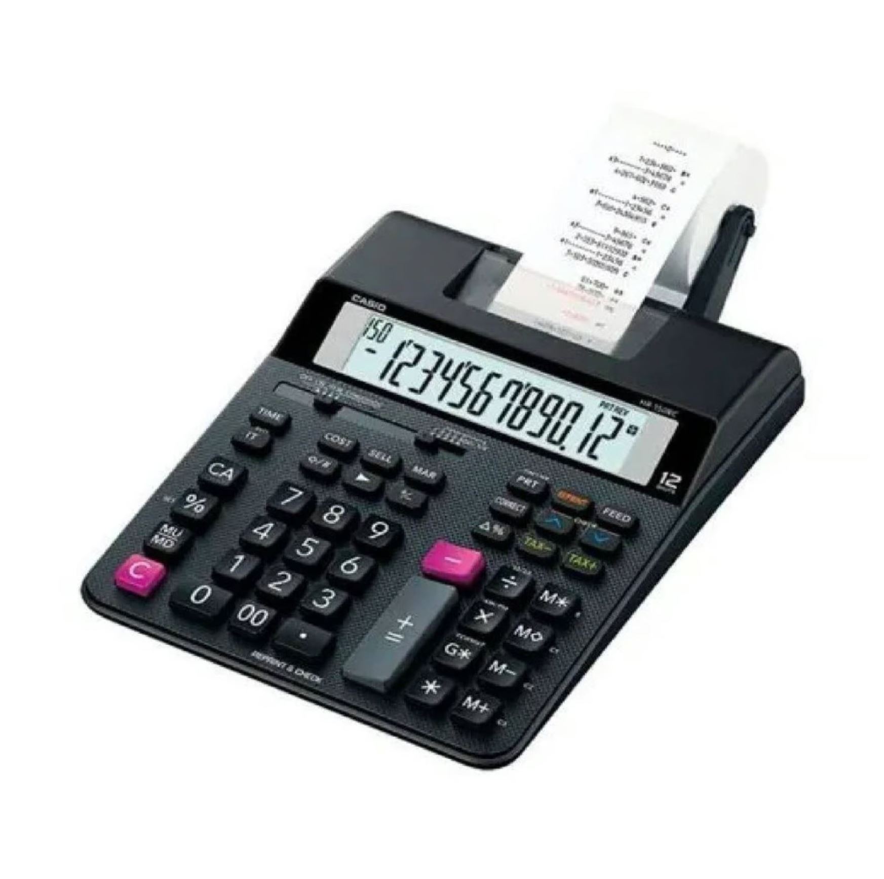 CALCULADORA CON WINCHA IMPRESORA CASIO HR-150RC-DC – NEGRO - 2