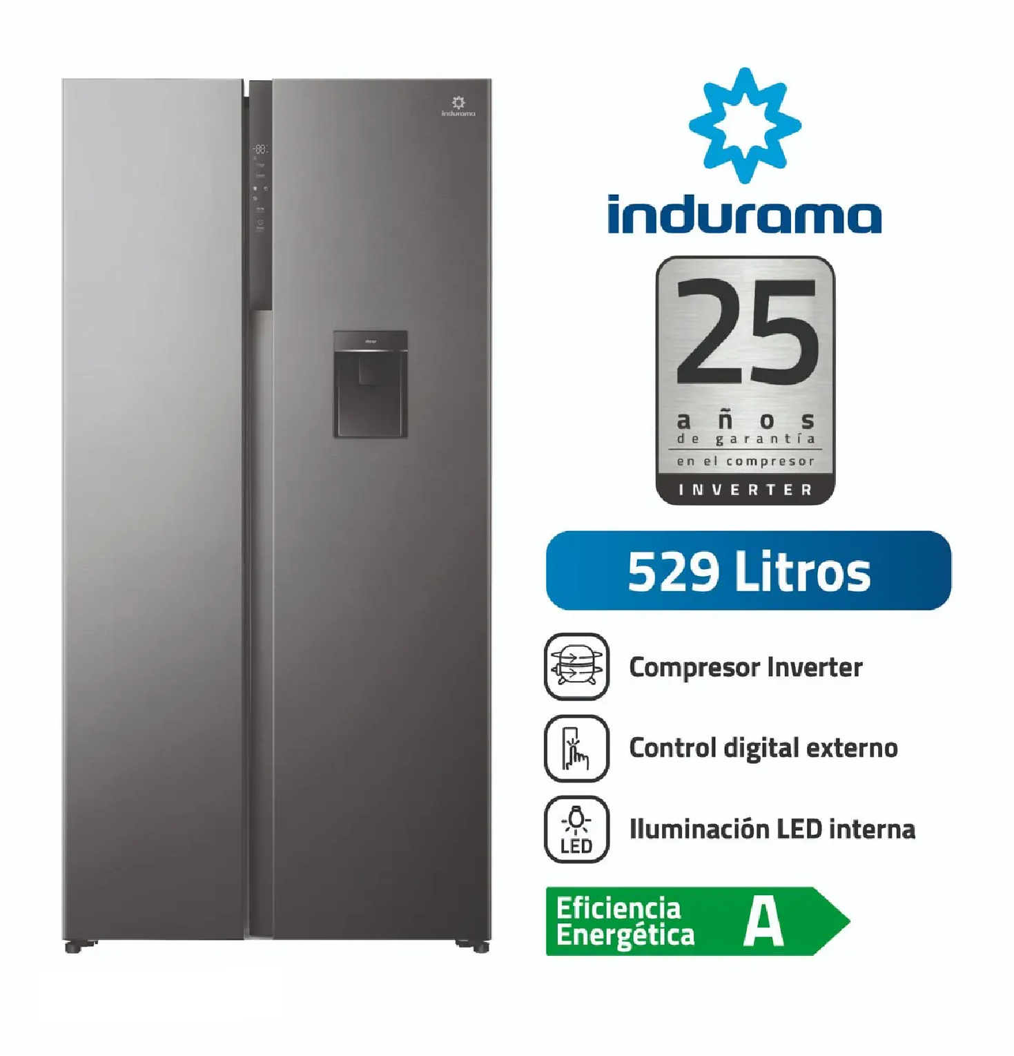 REFRIGERADORA INDURAMA RI-795DI SIDE BY SIDE 529L – CROMA - 1