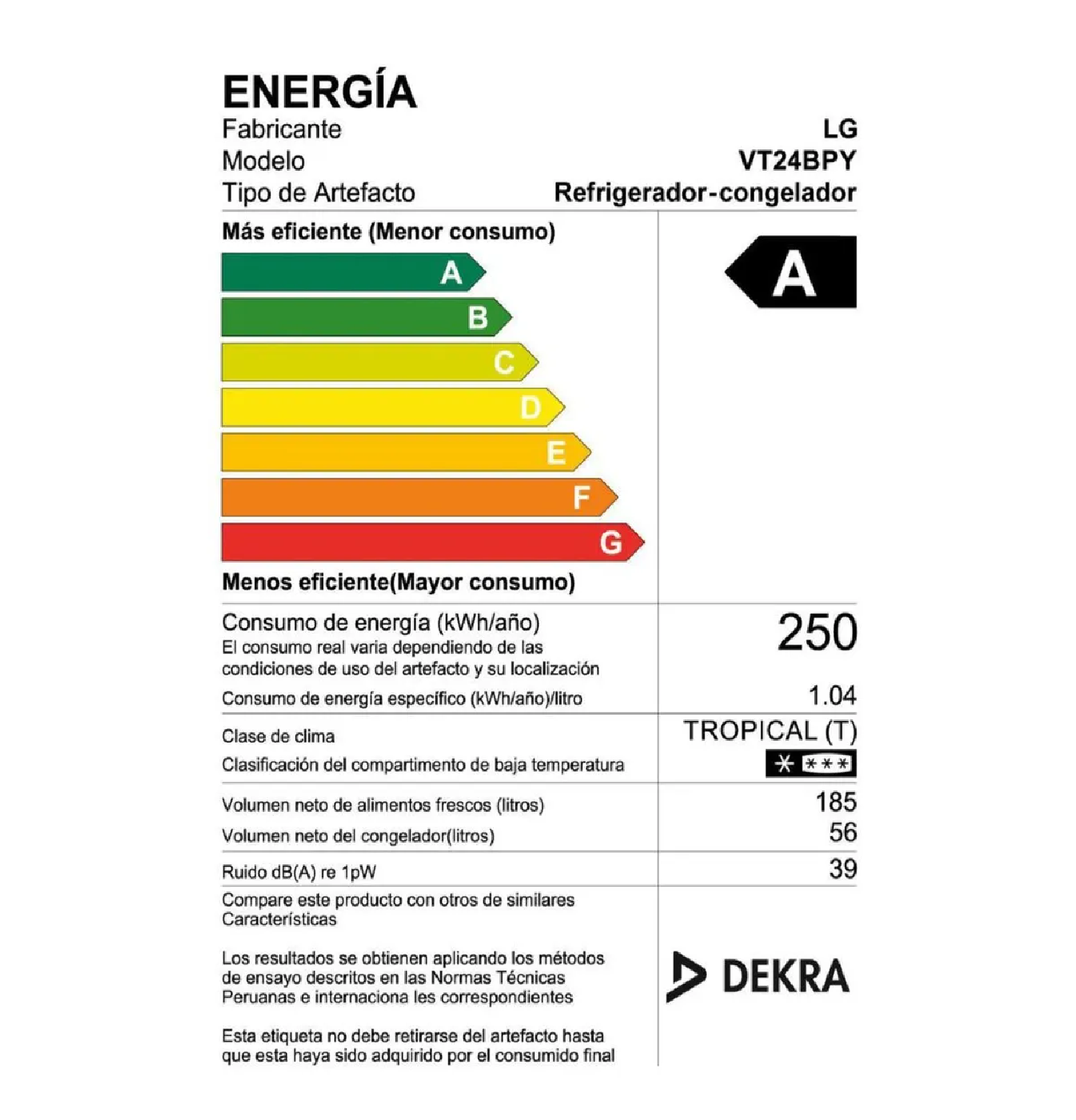 REFRIGERADORA LG 241L NO FROST VT24BPY – PLATEADO - 6