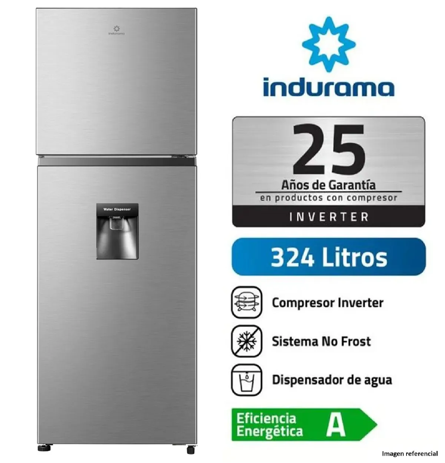 REFRIGERADORA INDURAMA 324L RI-439DI NO FROST - CROMA - 1