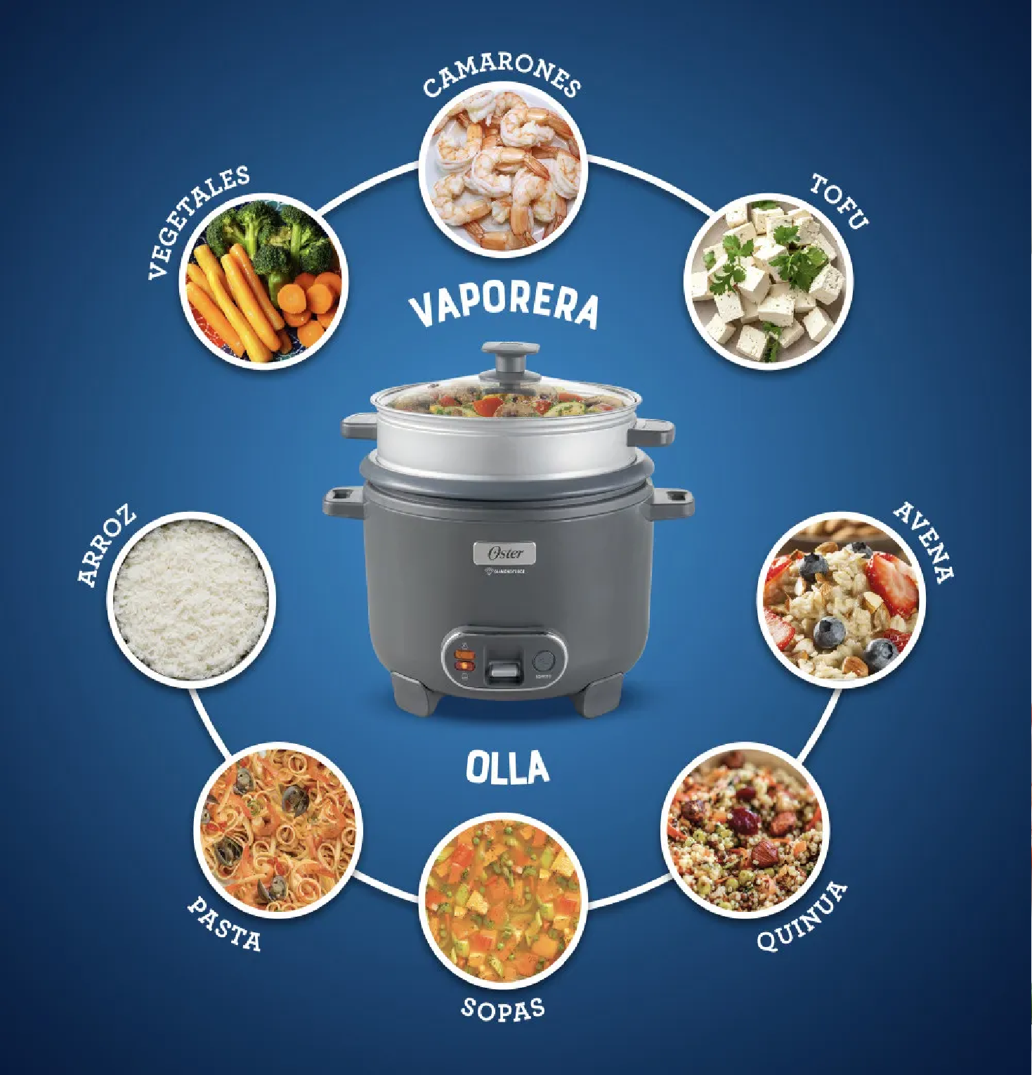OLLA ARROCERA OSTER CKSTRC12DFSKE 2.2L CON VAPORERA Y FUNCIÓN SOFRITO - GRIS - 6
