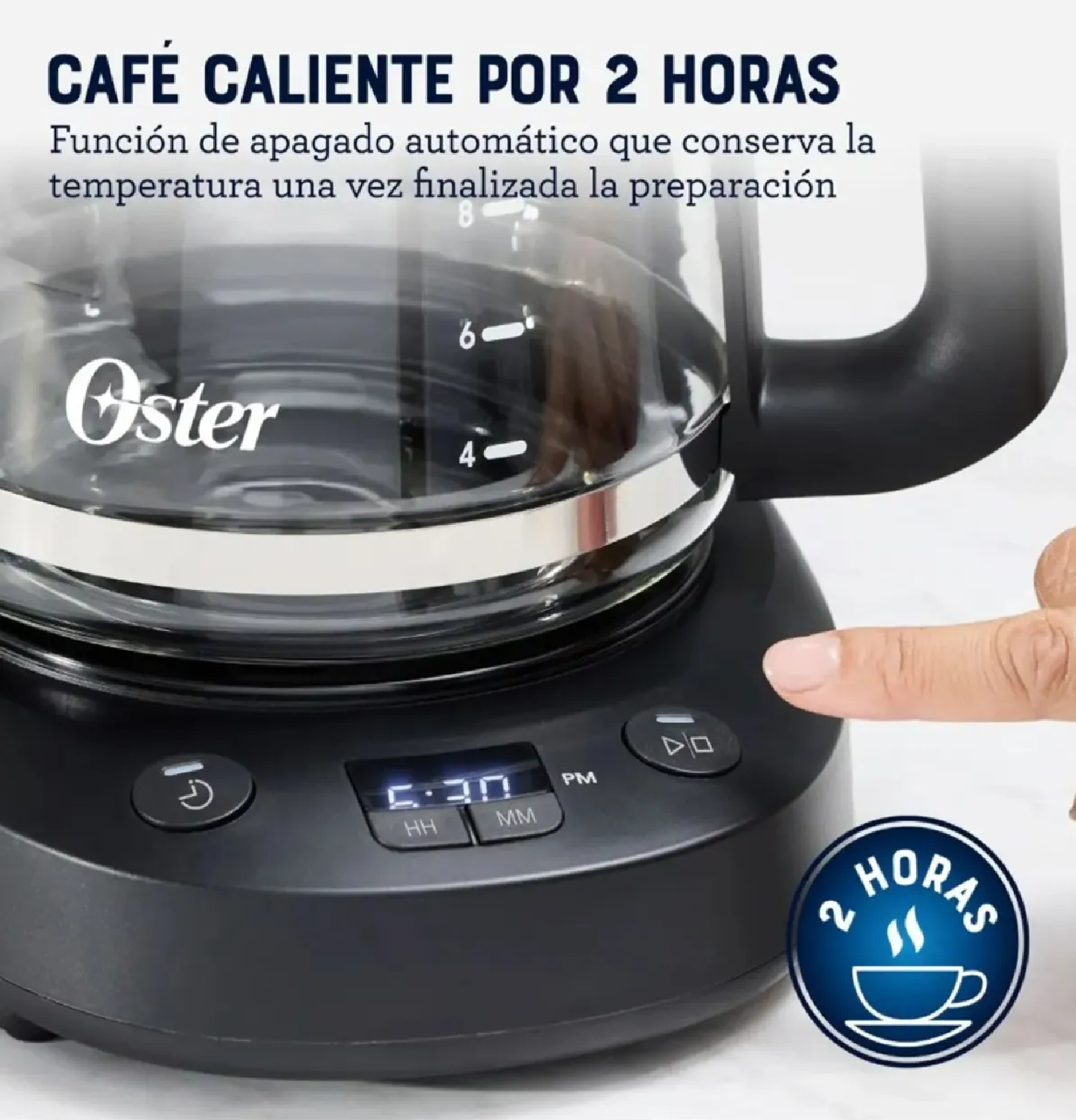 CAFETERA OSTER BVSTDCP121B DE 12 TAZAS PROGRAMABLE CON FILTRO – NEGRO - 6