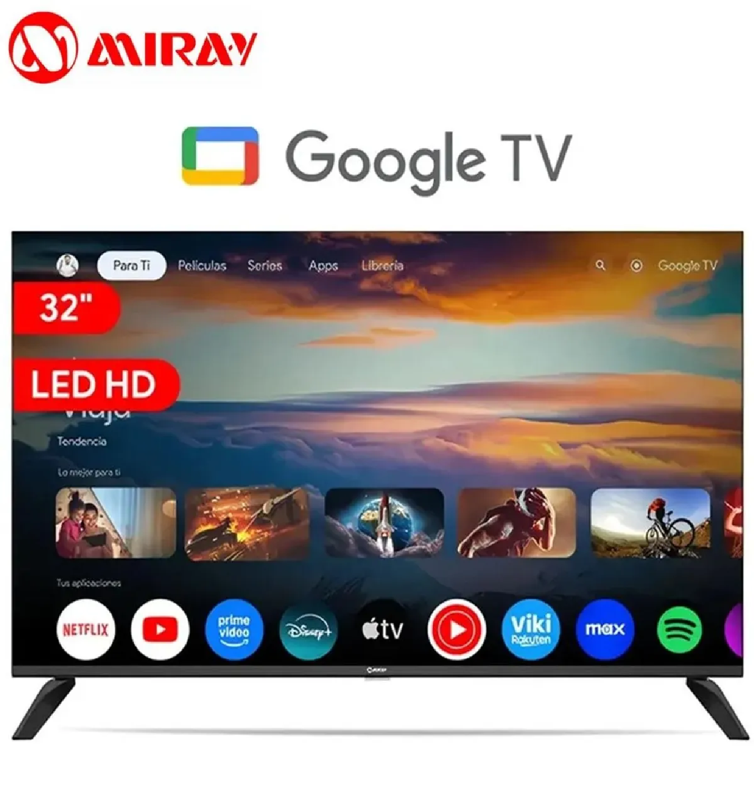 TELEVISOR MIRAY GOOGLE TV LED FHD 32' MS32-E2000GBT - NEGRO - 1