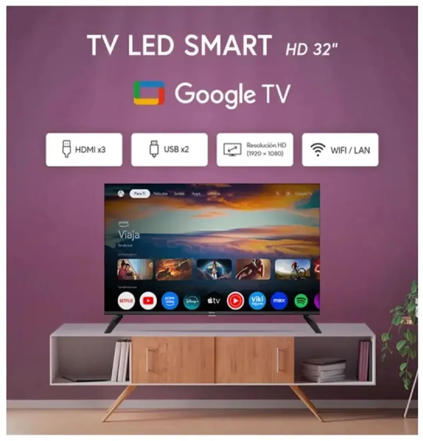 TELEVISOR MIRAY GOOGLE TV LED FHD 32' MS32-E2000GBT - NEGRO - 3