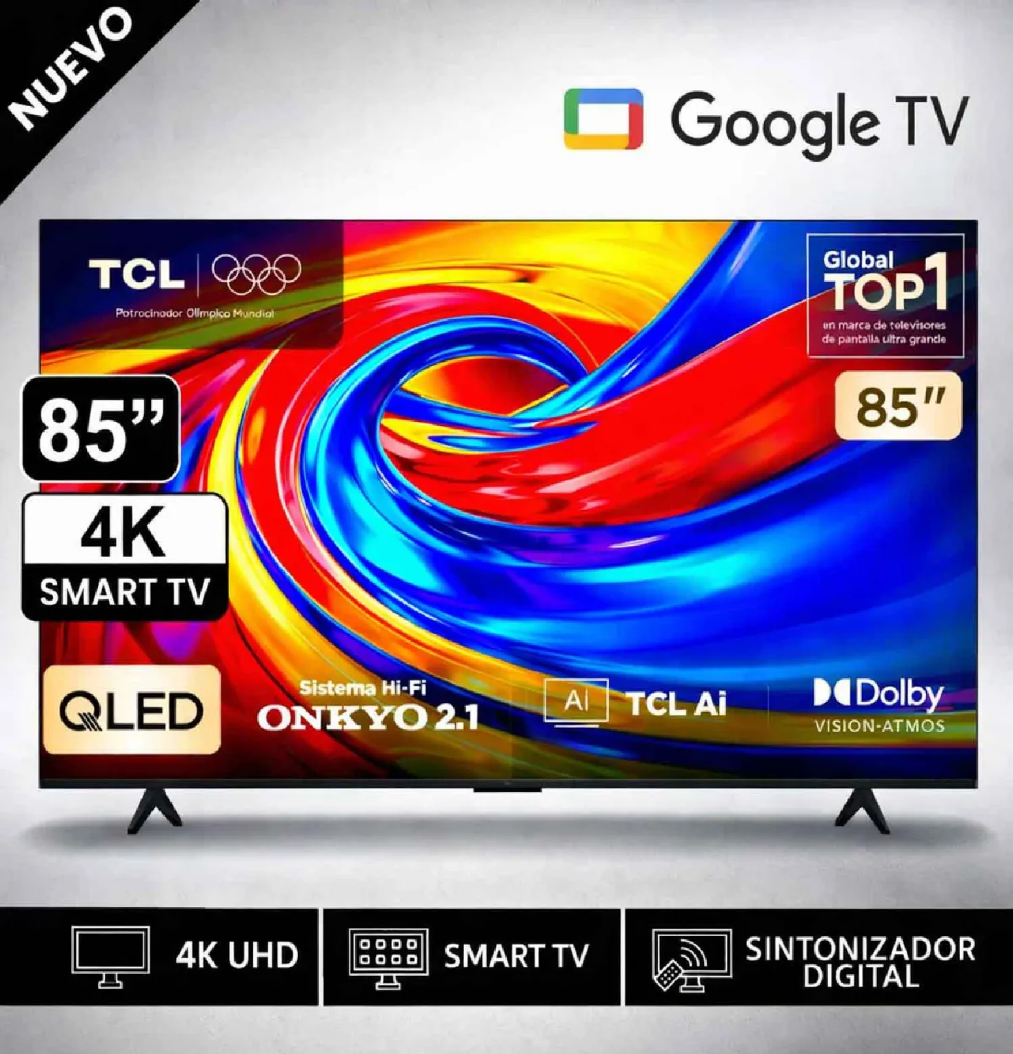 TELEVISOR TCL 85P7L GOOGLE TV 85'' PREMIUM QLED 4K UHD 2026 - 1