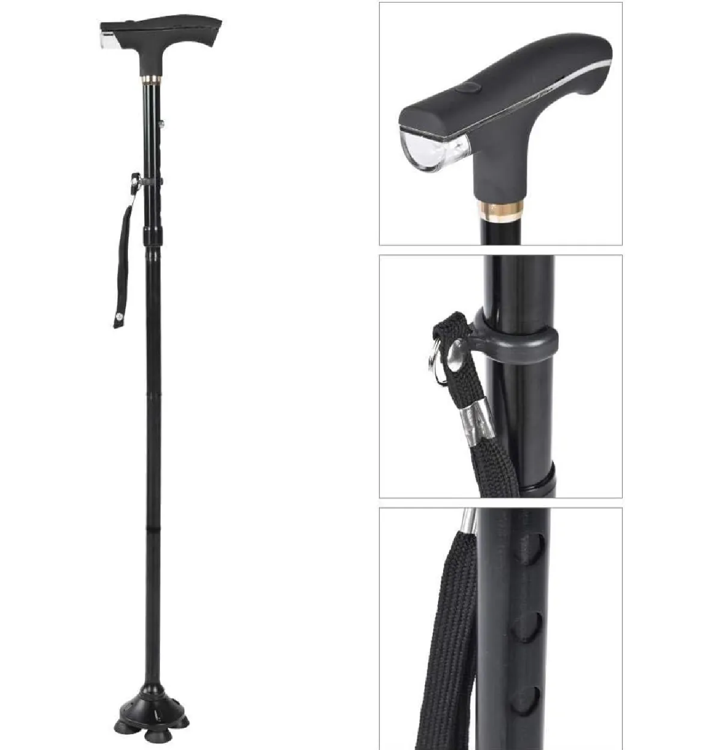 BASTÓN PLEGABLE CON LUZ LED SEGURIDAD Y ESTABILIDAD PARA ADULTOS - 1