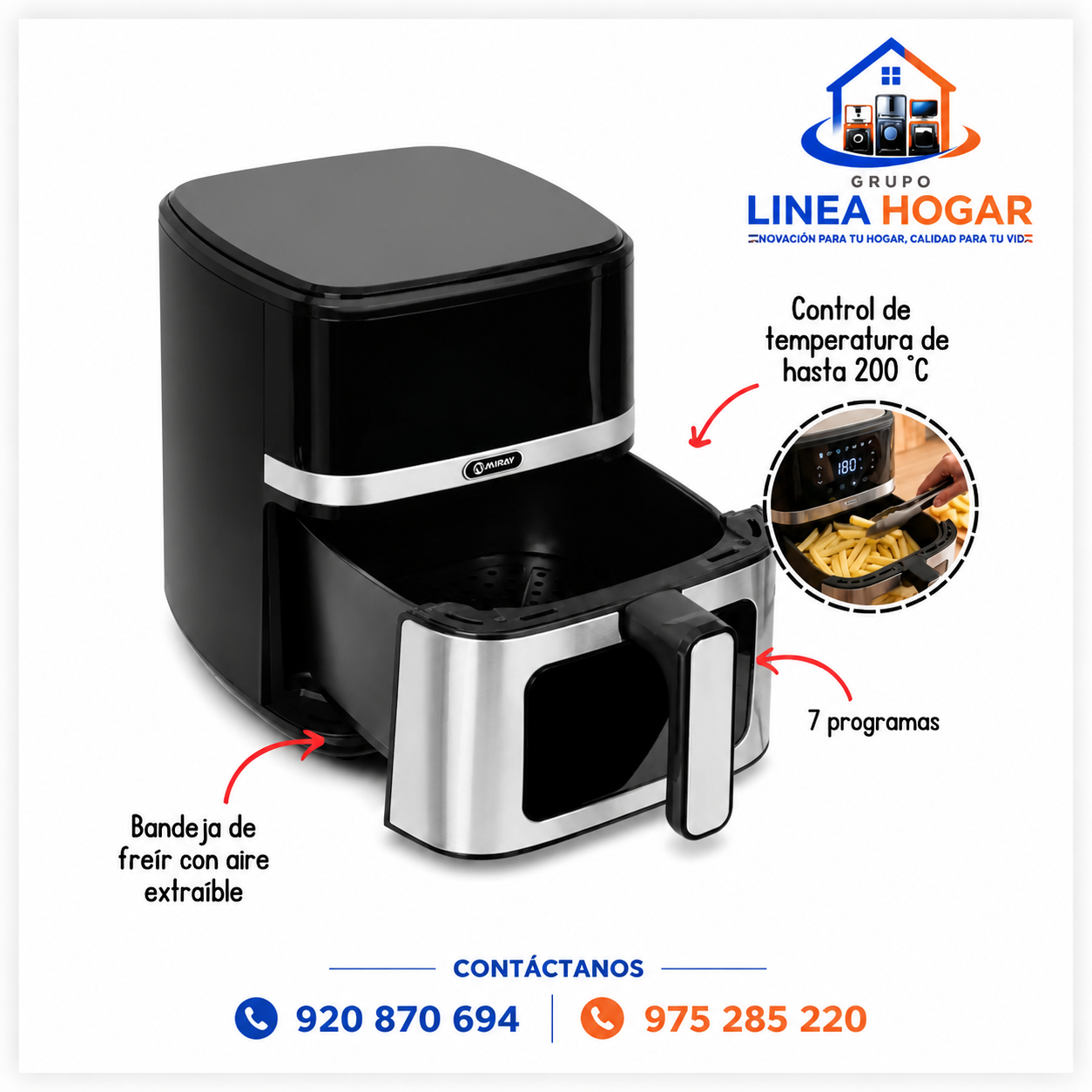 FREIDORA DE AIRE DIGITAL MIRAY 5.5L OFM-114 - 2