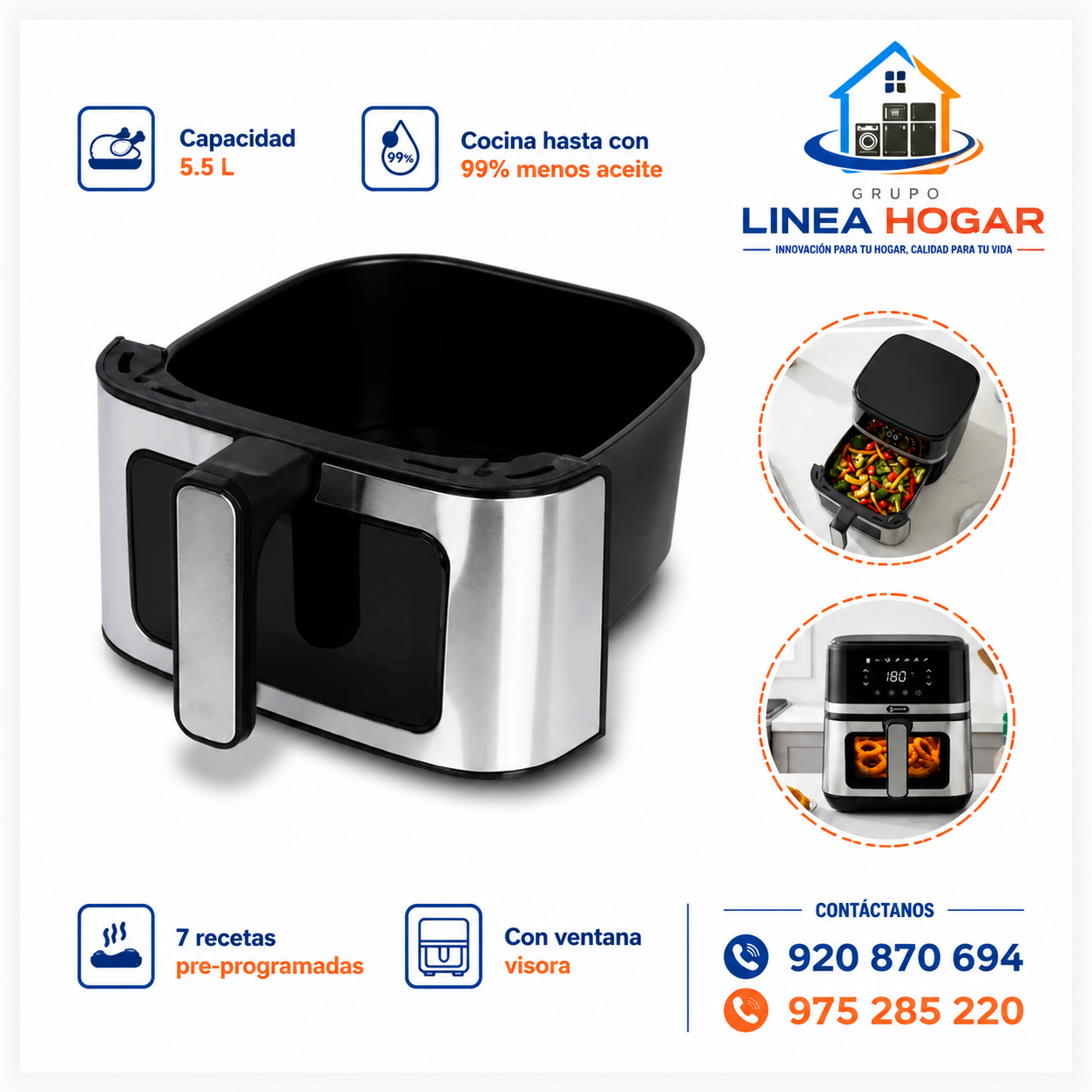 FREIDORA DE AIRE DIGITAL MIRAY 5.5L OFM-114 - 4
