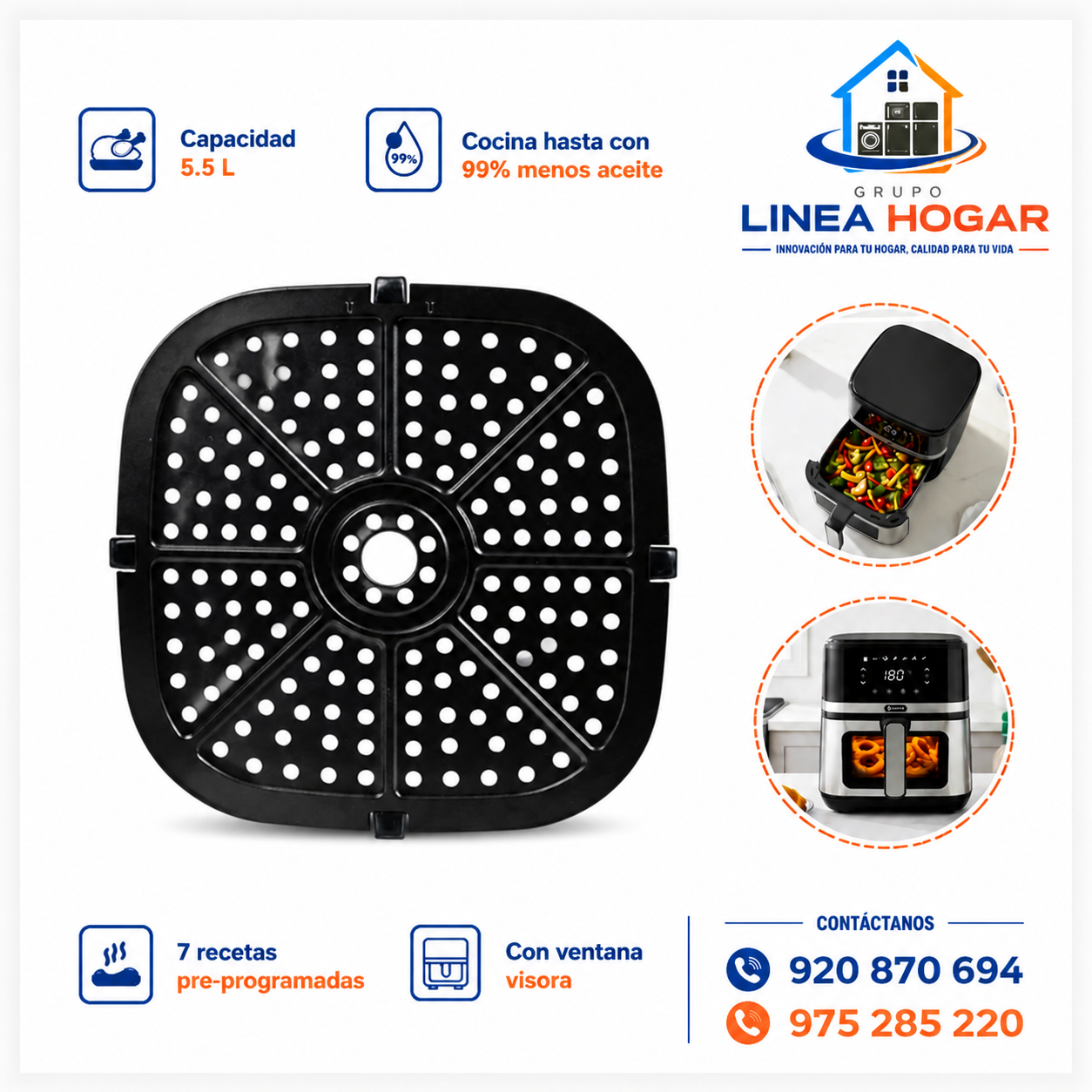 FREIDORA DE AIRE DIGITAL MIRAY 5.5L OFM-114 - 5