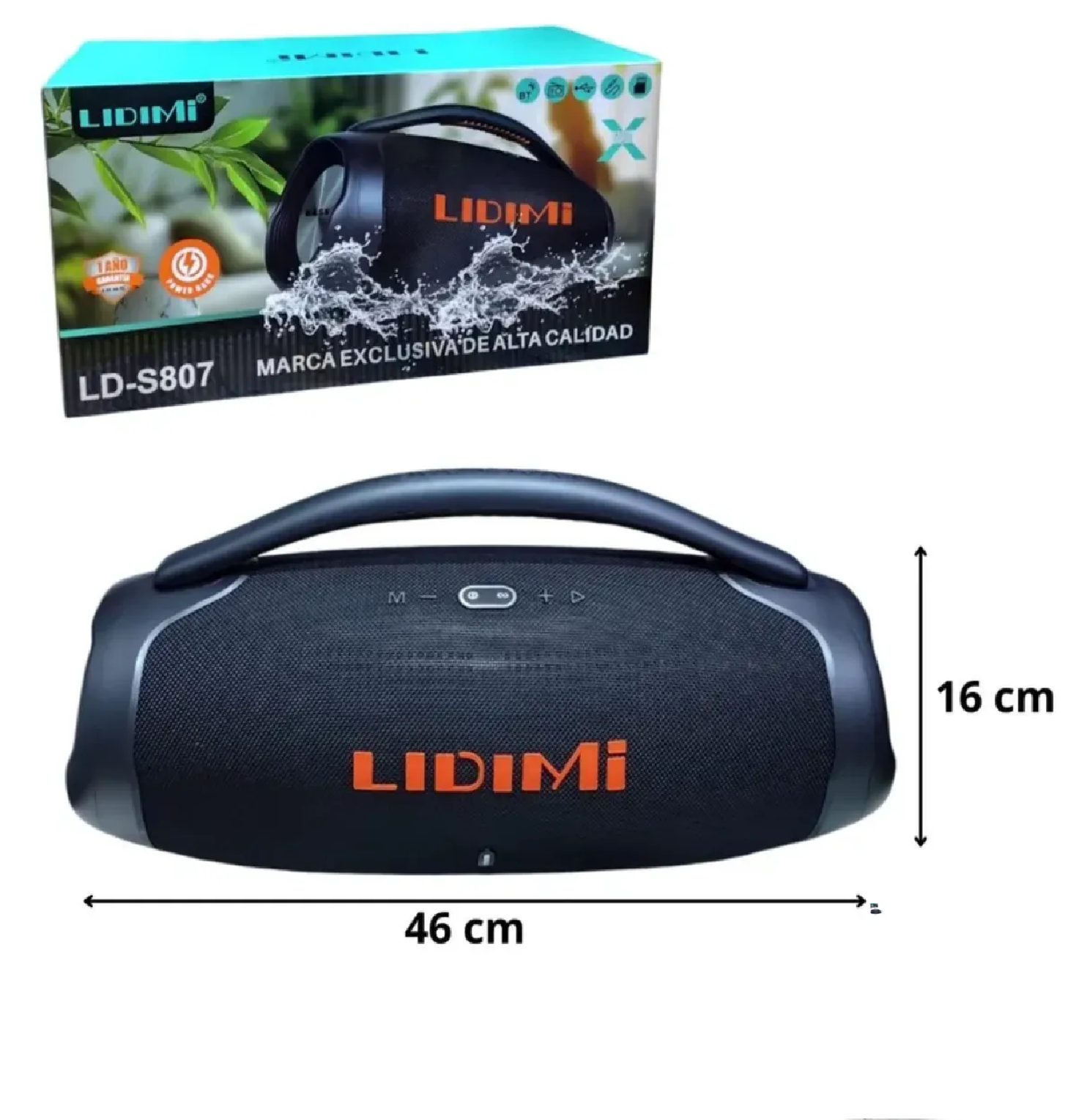 PARLANTE PORTÁTIL LIDIMI LD-S807 BLUETOOTH 140W USB TF AUX – NEGRO - 5