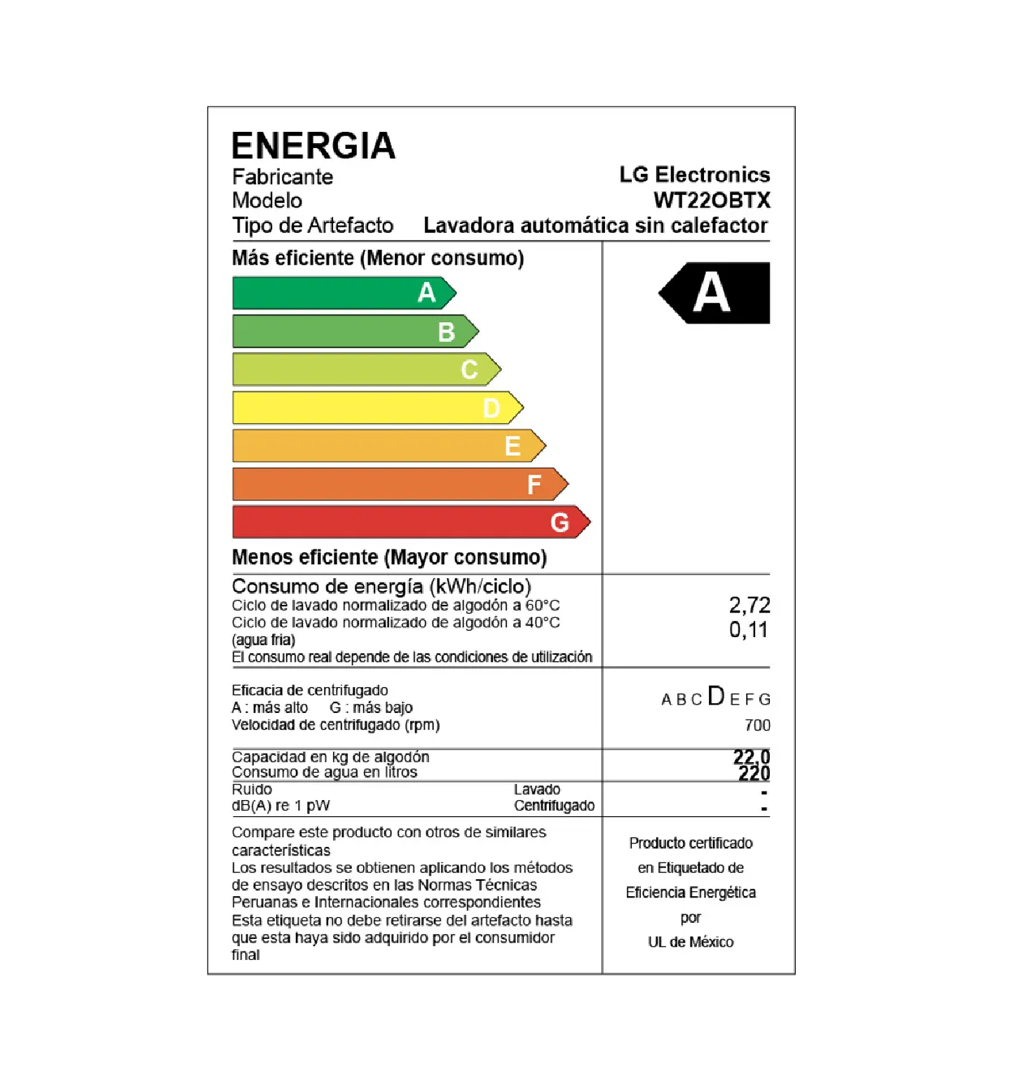 Lavadora LG WT22OBTX 22Kg con Inteligencia Artificial Carga Superior - Negro Onyx - 6