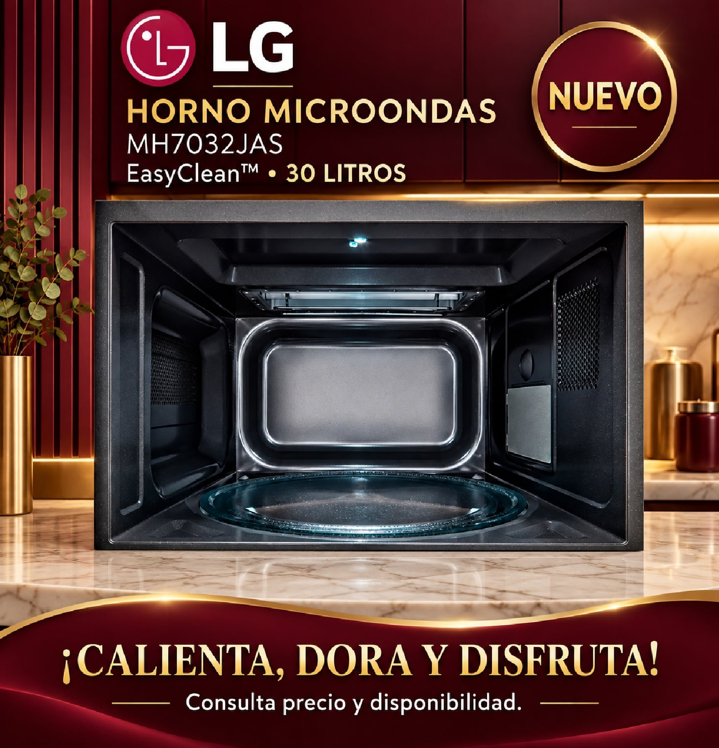HORNO MICROONDAS LG NEOCHEF 30L MH7032JAS CON PANEL DIGITAL – NEGRO - 6