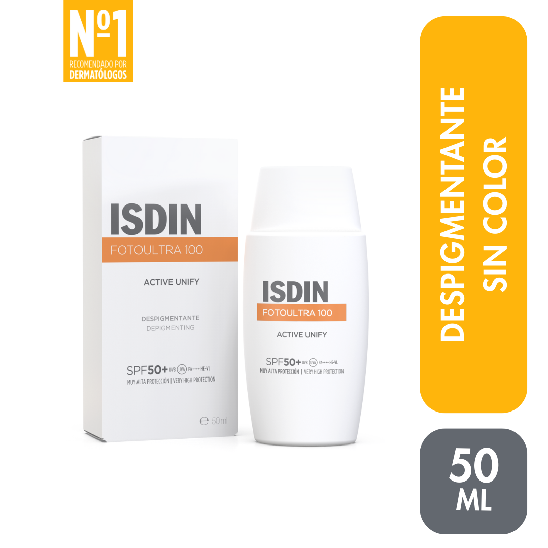TRATAMIENTO FACIAL ISDIN FOTO ULTRA ACTIVE UNIFY SIN COLOR SPF 50+ 50 ML - 1
