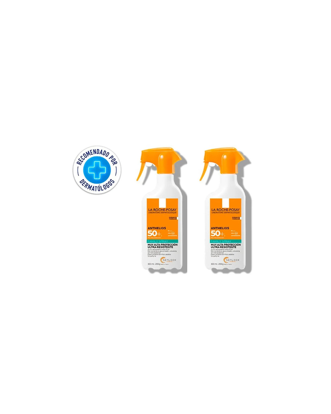 DÚO BLOQUEADOR CORPORAL LA ROCHE POSAY PROTECTOR SOLAR ANTHELIOS FAMILY SPRAY SPF 50+ 300 ML - 1