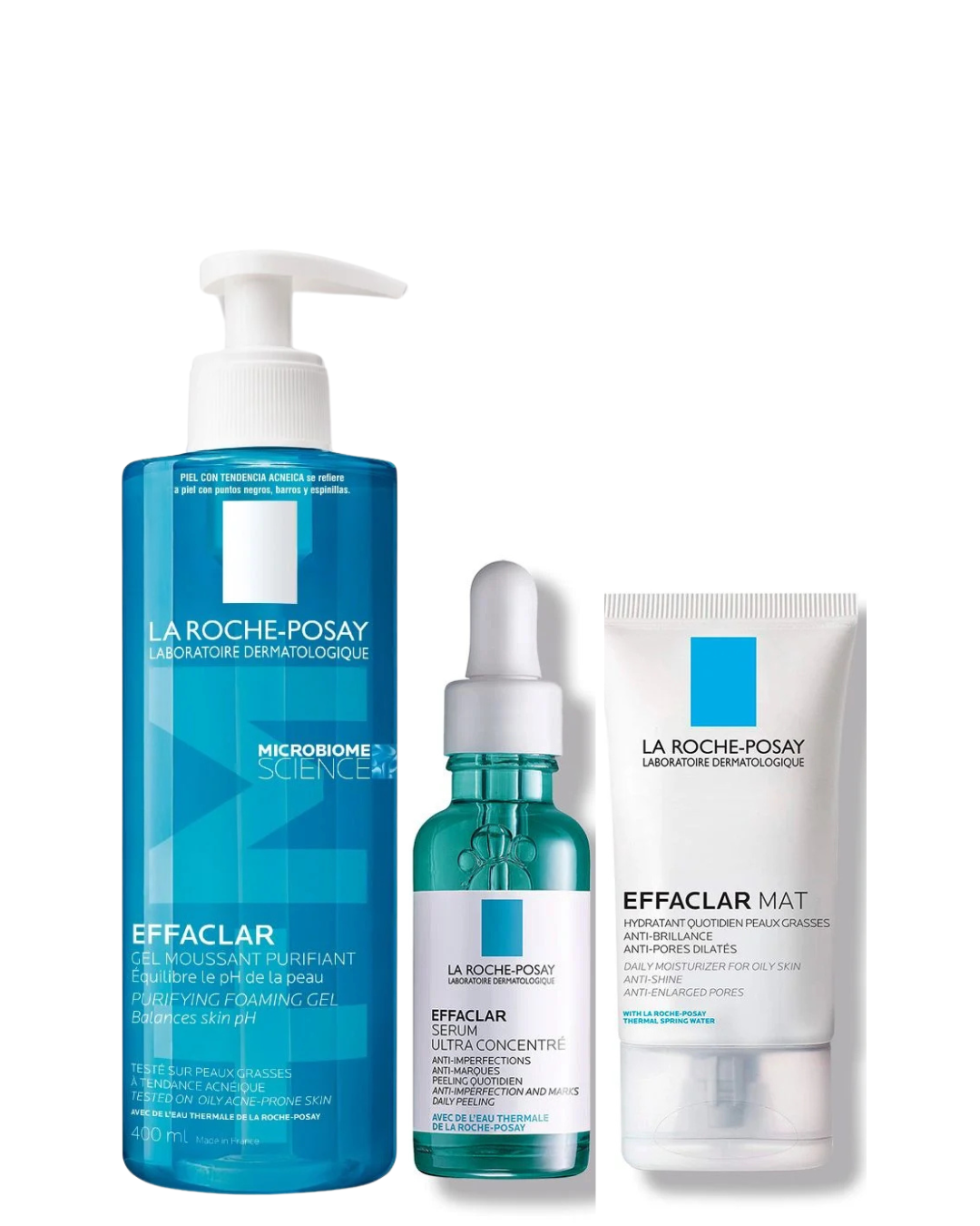 RUTINA EFFACLAR: GEL LIMPIADOR 400ML+ SÉRUM ANTI-IMPERFECCIONES 30ML + HIDRATANTE FACIAL ANTI-BRILLO 40ML - 1
