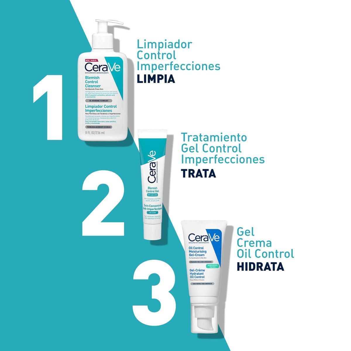 PACK ANTI-IMPERFECCIONES: 2 GELES LIMPIEZA + 1 GEL CONTROL - 5