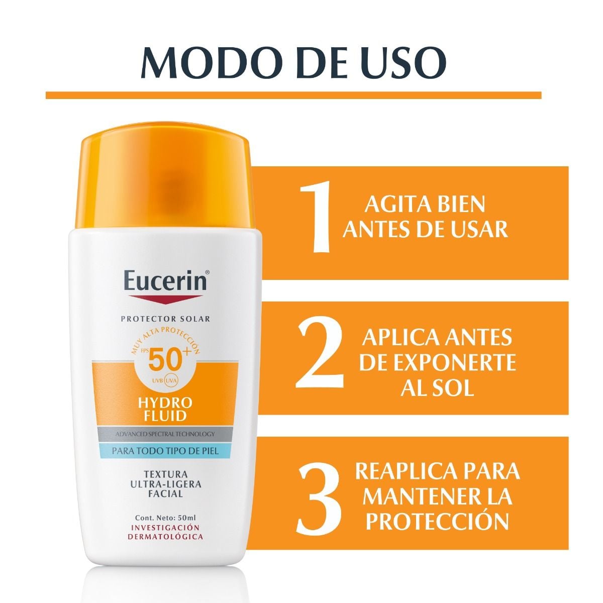 EUCERIN SUN HYDROFLUID FPS 50 50ML - 7