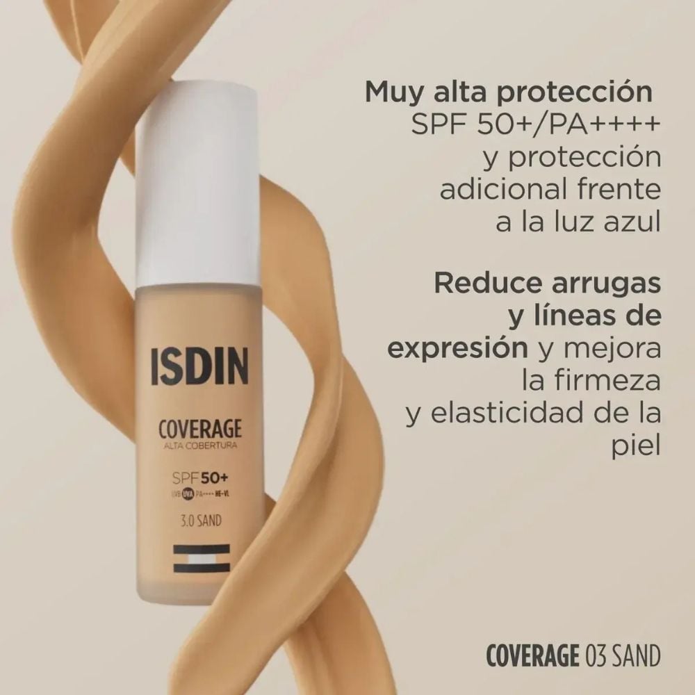 BASE DE MAQUILLAJE ISDIN COVERAGE 3.0 SAND SPF50+ 30 GR - 2