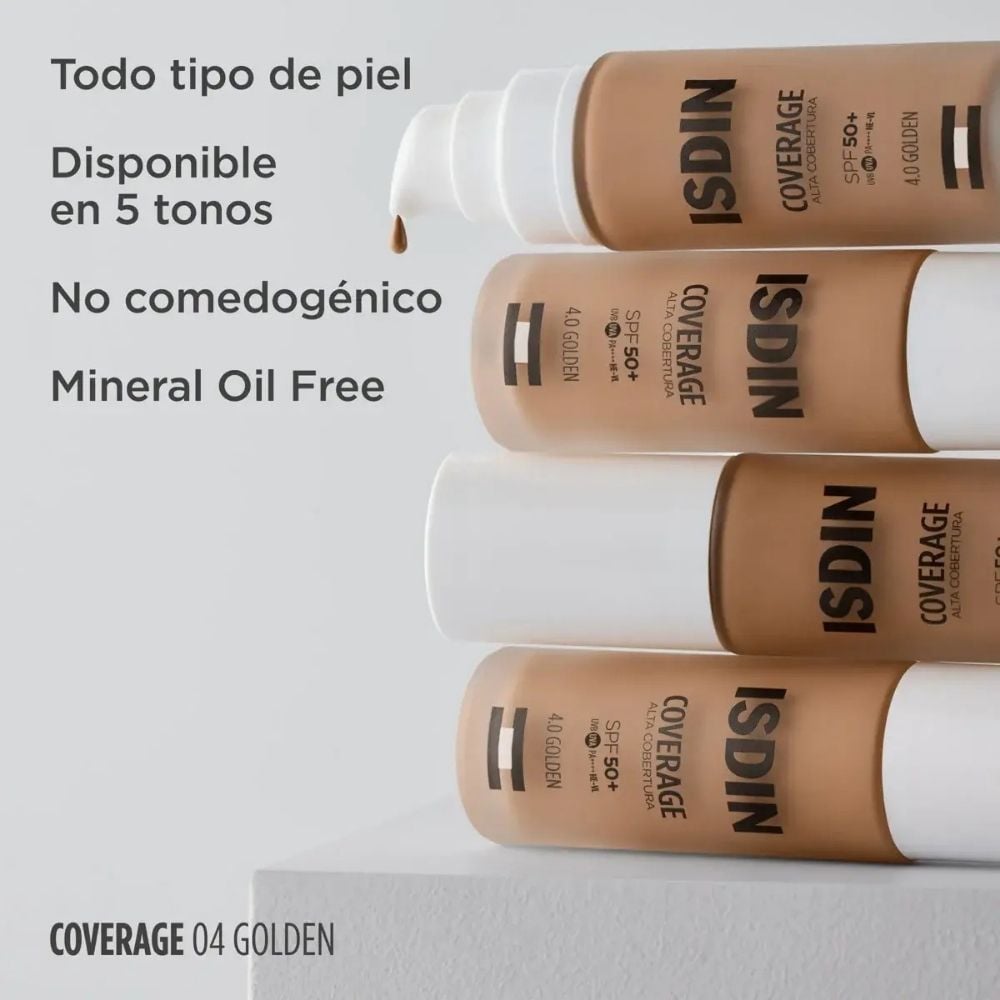 BASE DE MAQUILLAJE ISDIN COVERAGE 4.0 GOLDEN SPF50+ 30 GR - 5