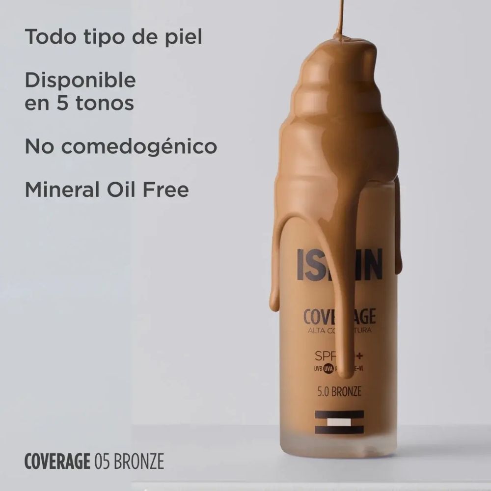 BASE DE MAQUILLAJE ISDIN COVERAGE 5.0 BRONZE SPF50+ 30 GR - 3