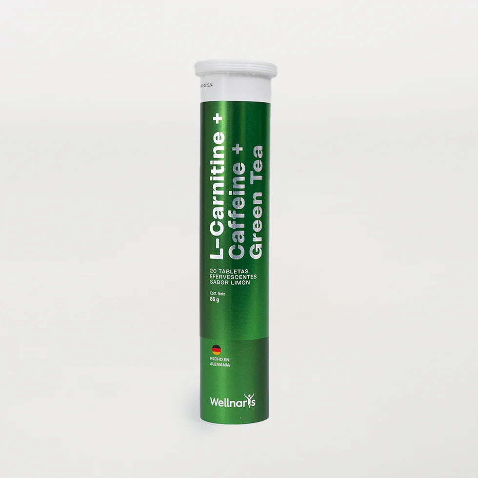 WELLNARIS L-CARNITINE + CAFFEINE + GREEN TEA, TUBO X 20 TAB. EFERVESCENTES GUD - 1