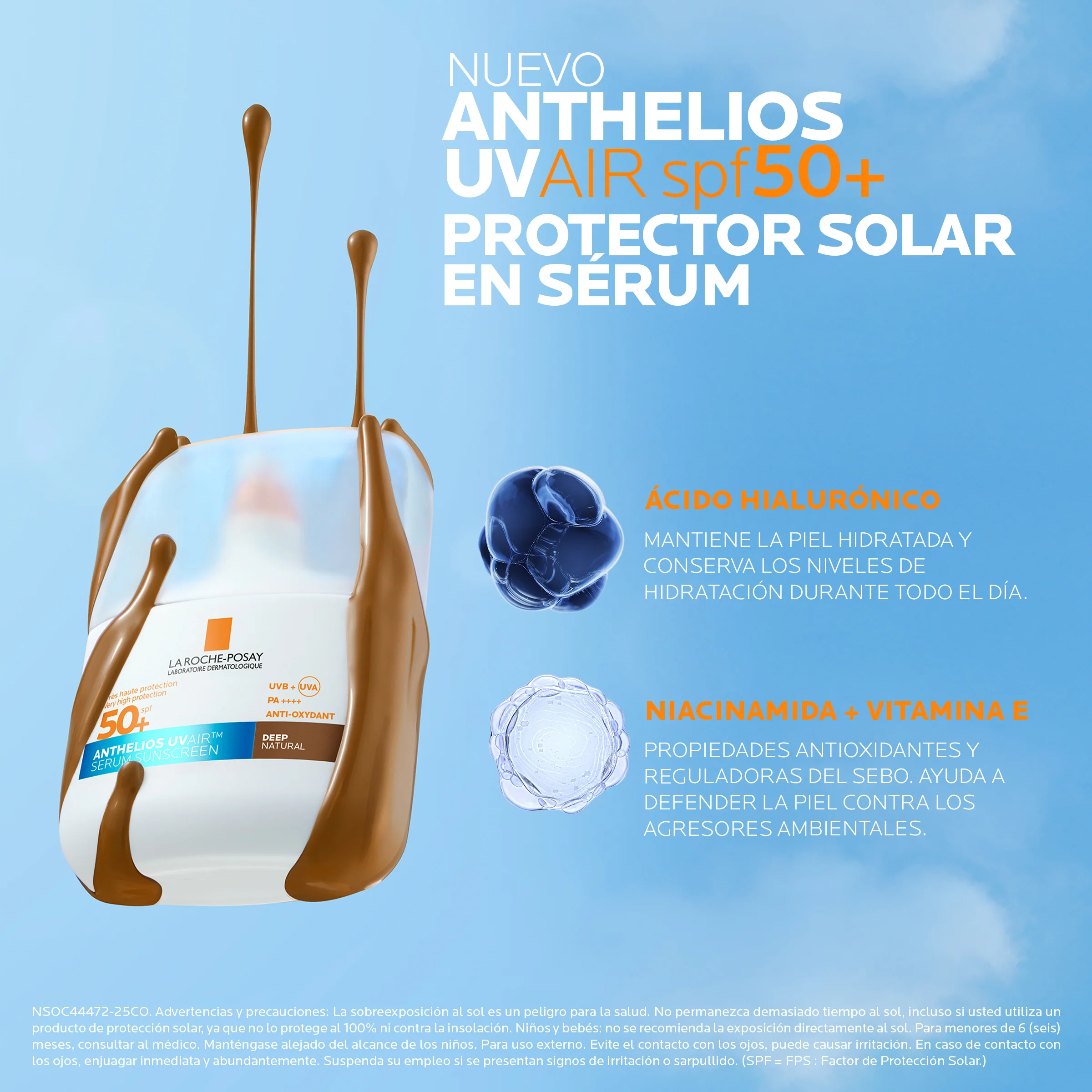 LA ROCHE POSAY PROTECTOR SOLAR ANTHELIOS UV AIR DARK FPS 50+ 50ML - 4