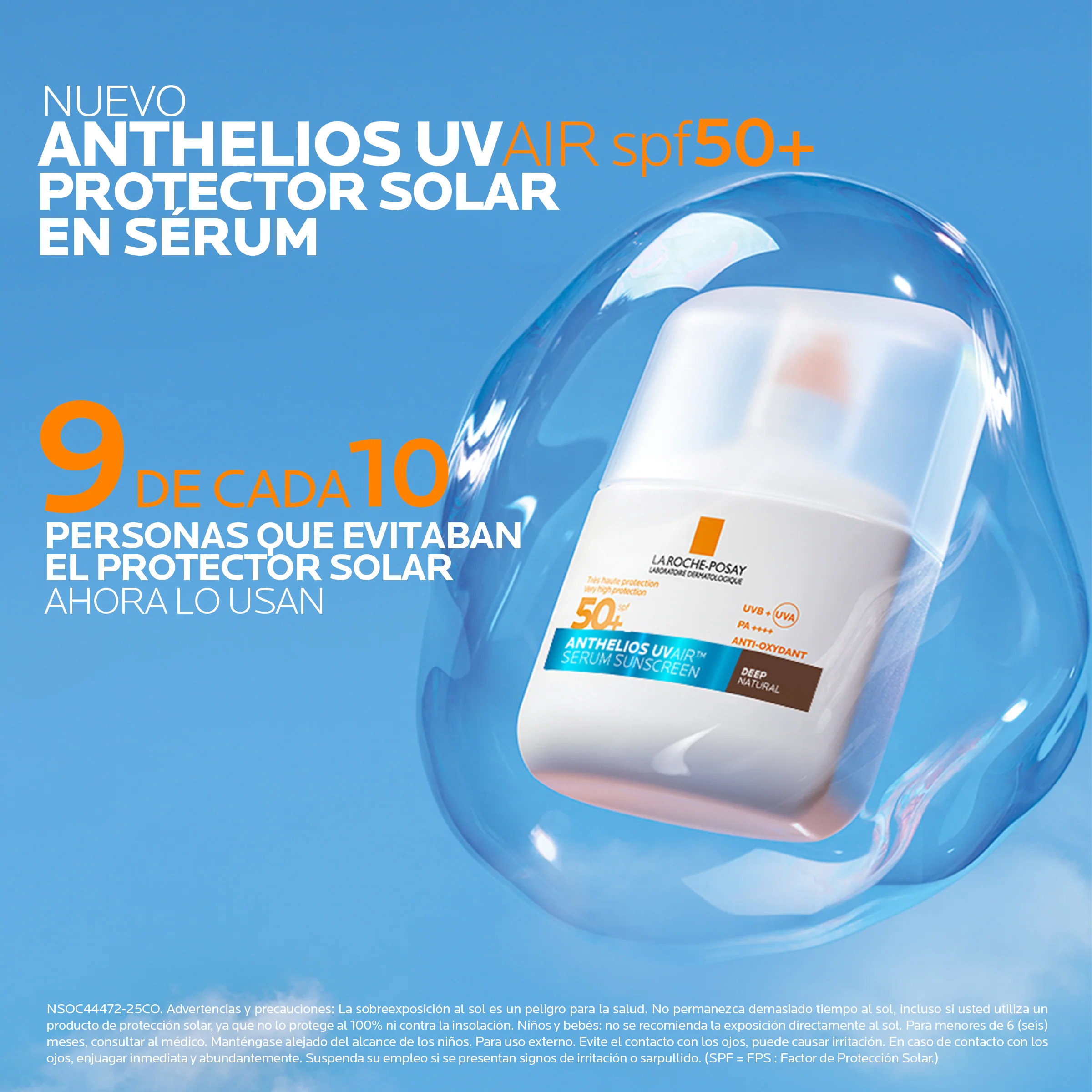 LA ROCHE POSAY PROTECTOR SOLAR ANTHELIOS UV AIR DARK FPS 50+ 50ML - 6