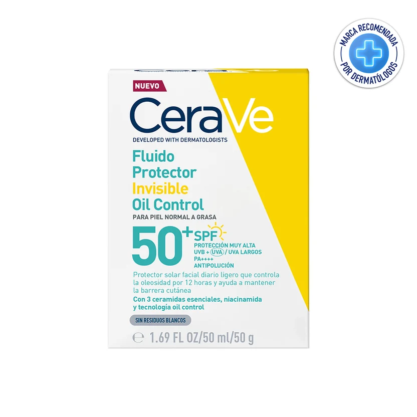 CERAVE PROTECTOR SOLAR FLUIDO INVISIBLE OIL CONTROL SPF50+ 50ML - 2