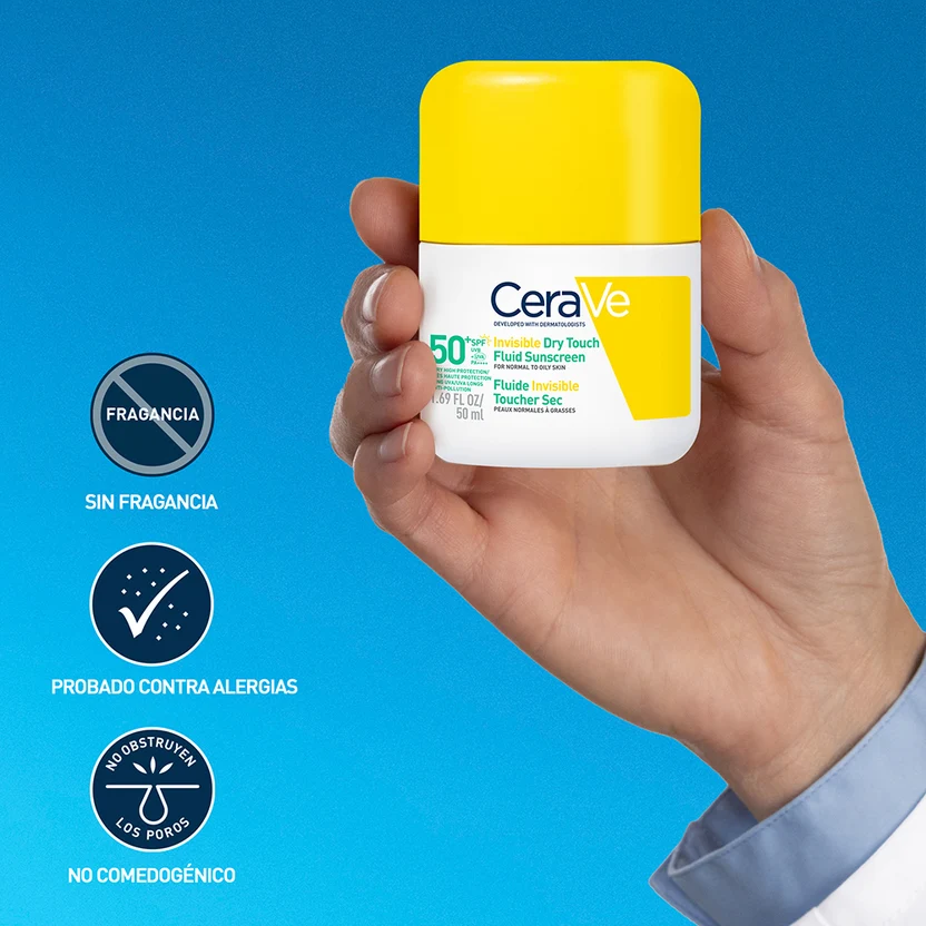 CERAVE PROTECTOR SOLAR FLUIDO INVISIBLE OIL CONTROL SPF50+ 50ML - 3