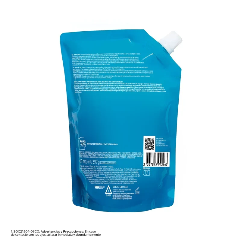 LA ROCHE POSAY EFFACLAR FOAMING GEL REFFIL 400 ML - 3