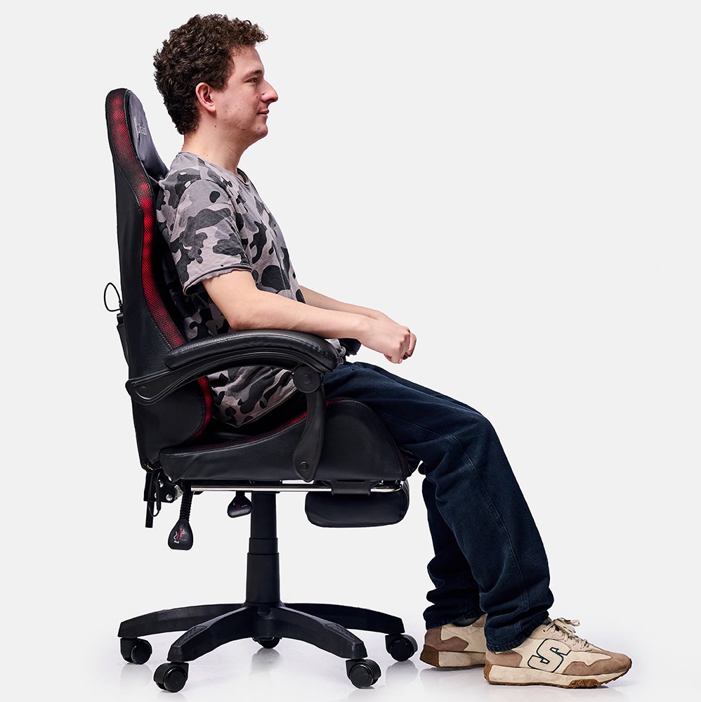 SILLA DREIZT BLANCO GAMER ERGONÓMICA SHINE RGB SERIES LUCES CON POSAPIES RECLINABLE - 8