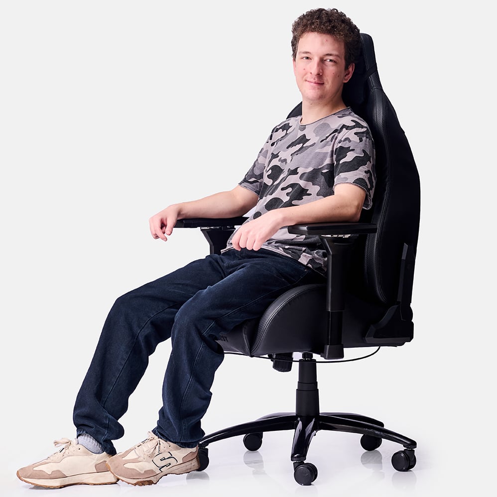 SILLA DREIZT NEGRO GAMER TITAN SERIES PREMIUM ALMOHADILLA INTELIGENTE RECLINABLE GAS LIFT CLASE 4 - 7