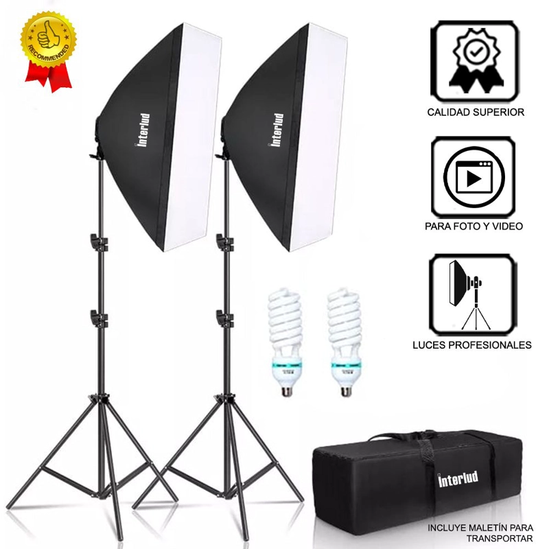 KIT ILUMINACIÓN INTERLUD SOFT BOX PARANTES PROFESIONAL FYI260011  - 1