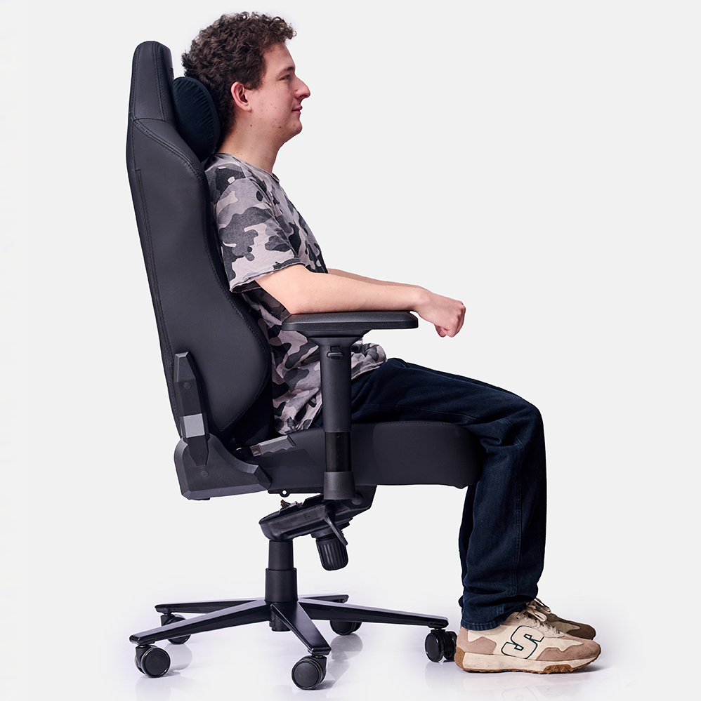 SILLA VENTURE SIDE GRIS GAMER PRIME ASH CUERO ALMOHADILLA INTELIGENTE MAGNETICA RECLINABLE - 8