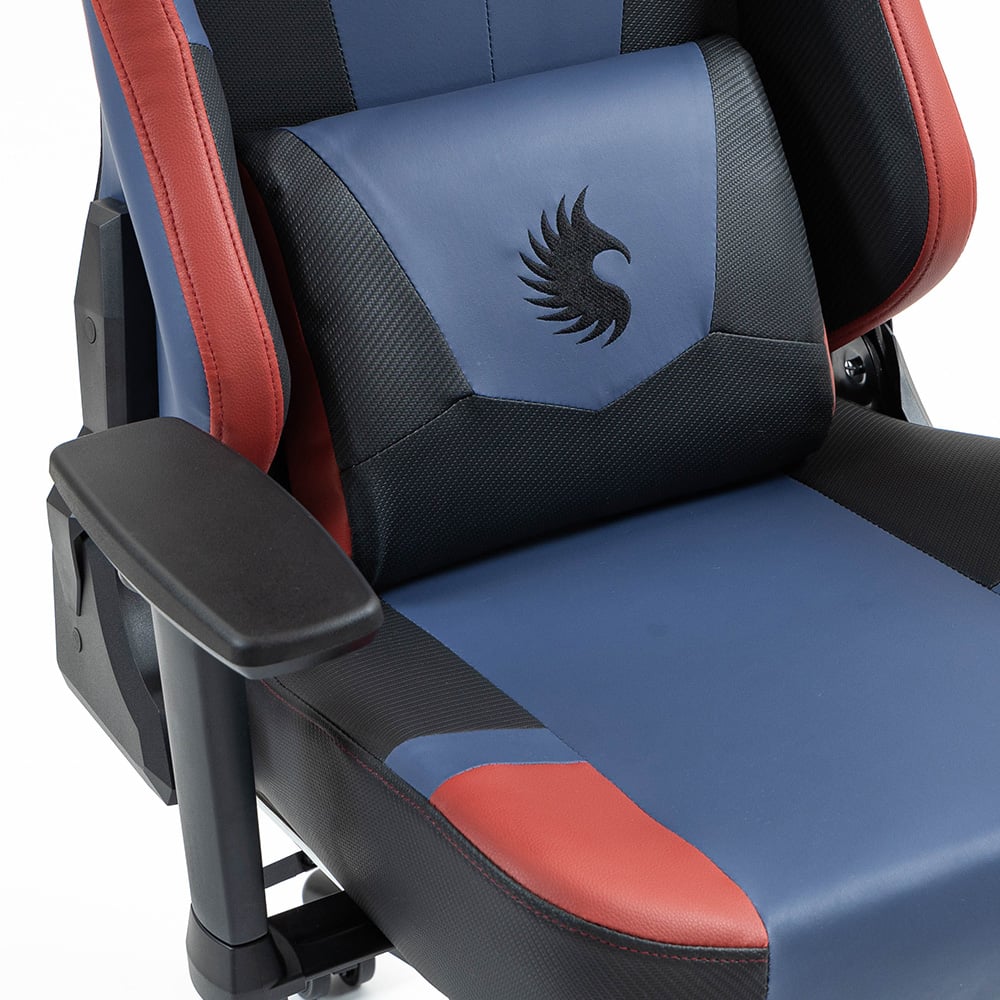 SILLA GAMER DREIZT HEROES SERIES AZUL DARK PREMIUM ALTA CALIDAD RECLINABLE CON POSAPIES GAS LIFT CLASE 4 - 4