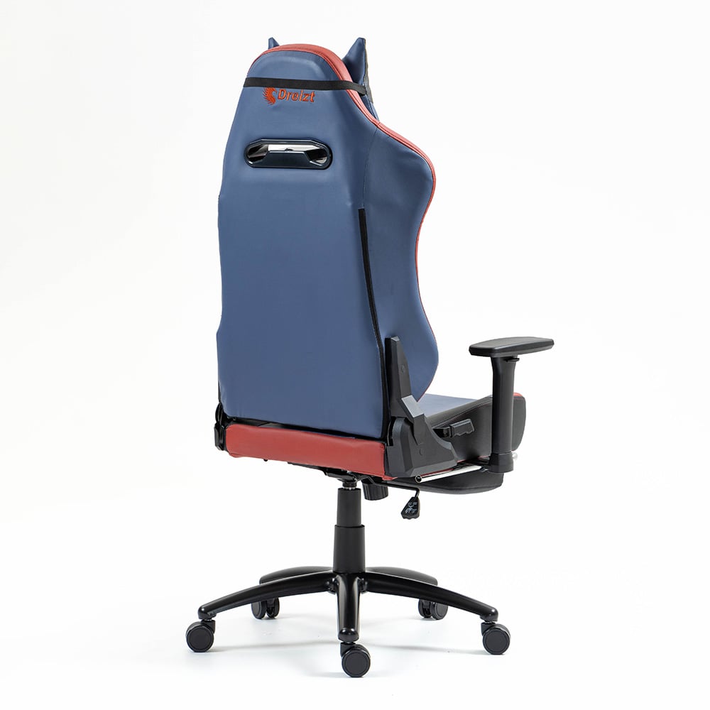 SILLA GAMER DREIZT HEROES SERIES AZUL DARK PREMIUM ALTA CALIDAD RECLINABLE CON POSAPIES GAS LIFT CLASE 4 - 5