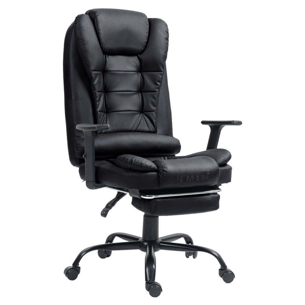 SILLA ERGONOMICA DE OFICINA GERENCIAL CON BASE DE ACERO ROMA KOMSUM NEGRO - 1