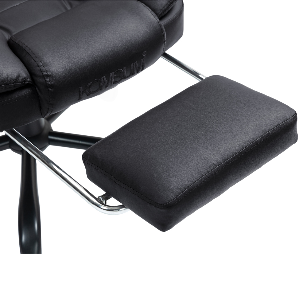 SILLA ERGONOMICA DE OFICINA GERENCIAL CON BASE DE ACERO ROMA KOMSUM NEGRO - 5