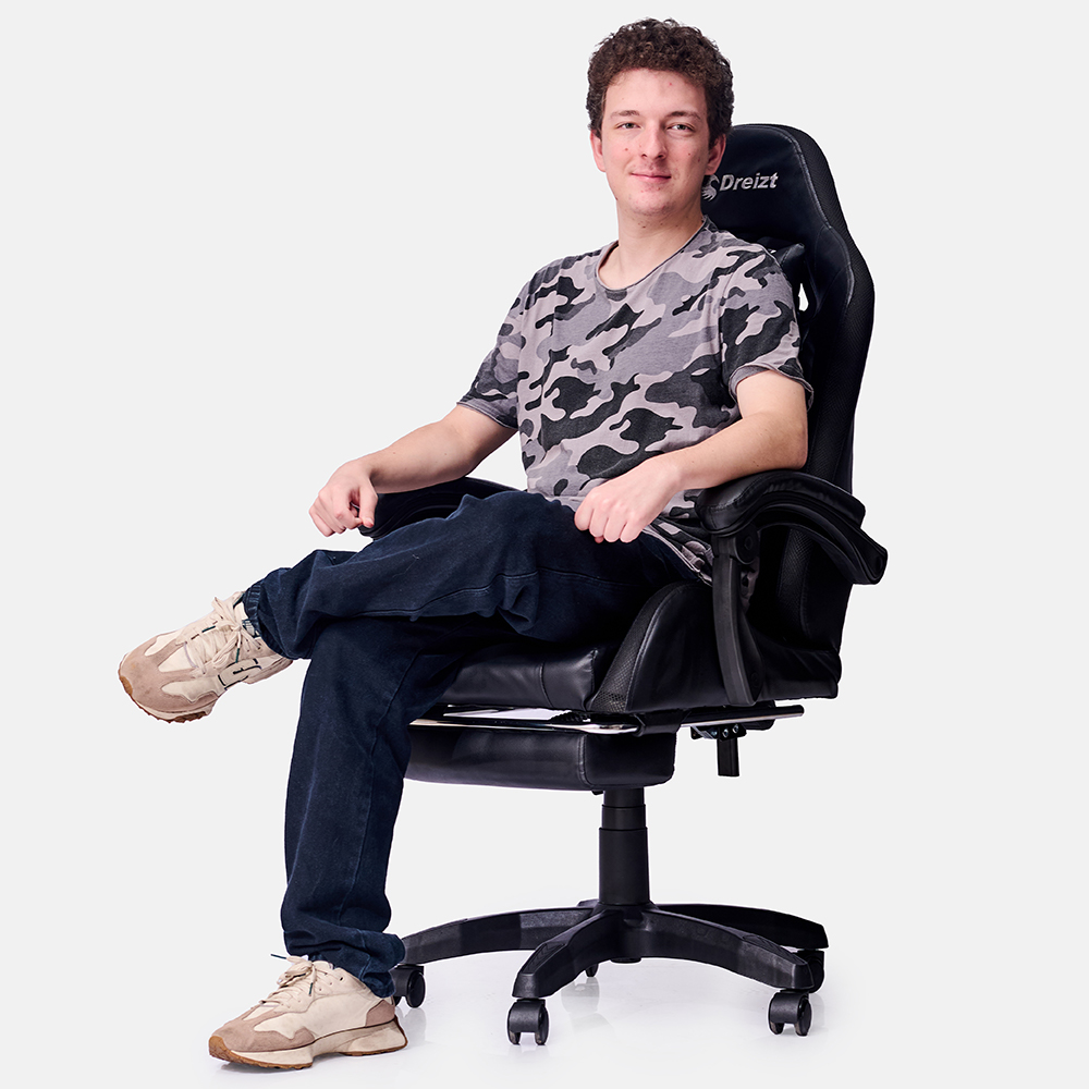 SILLA GAMER ERGONÓMICA DREIZT SHINE SERIES BLANCO CON POSAPIES RECLINABLE - 4