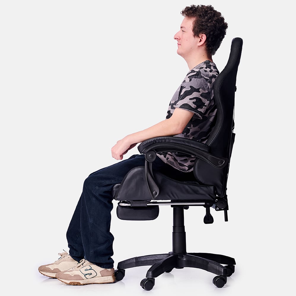 SILLA GAMER ERGONÓMICA DREIZT SHINE SERIES BLANCO CON POSAPIES RECLINABLE - 5