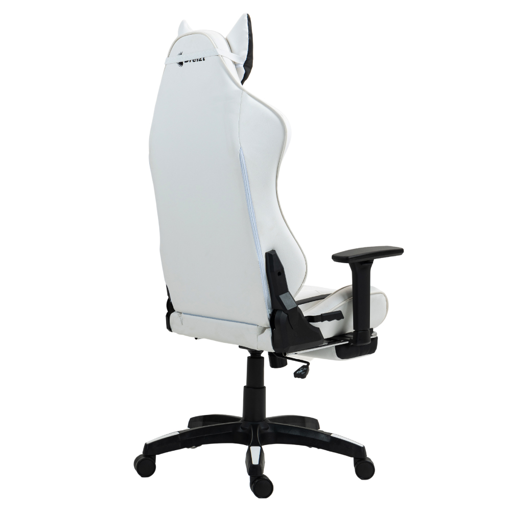 SILLA GAMER DREIZT DEVIL SERIES BLANCO PRO 180° RECLINABLE ALTA CALIDAD CON POSAPIES - 3