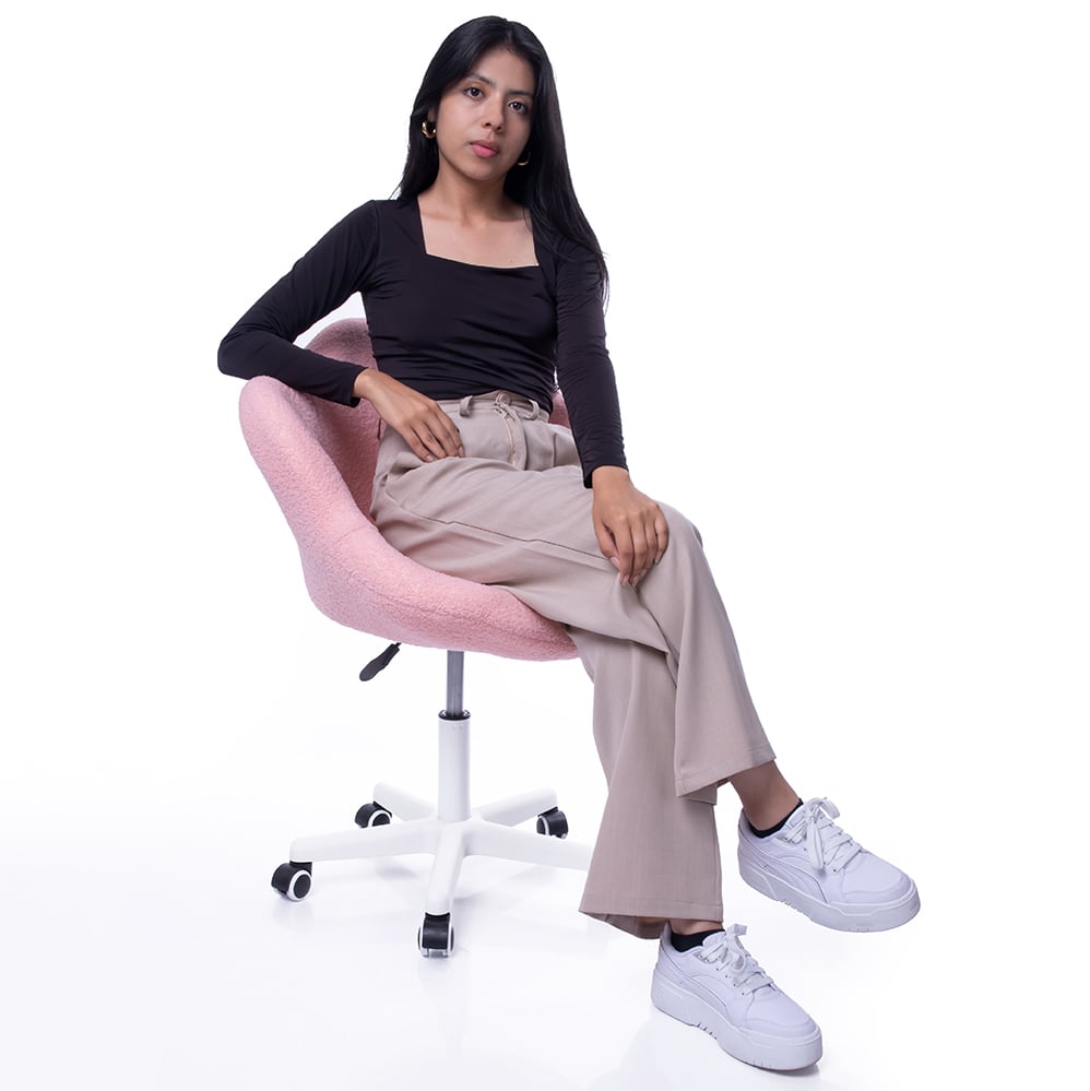SILLA GIRATORIA DE ESCRITORIO OFICINA BUCKINGHAM FLOWER ROSADA - 5